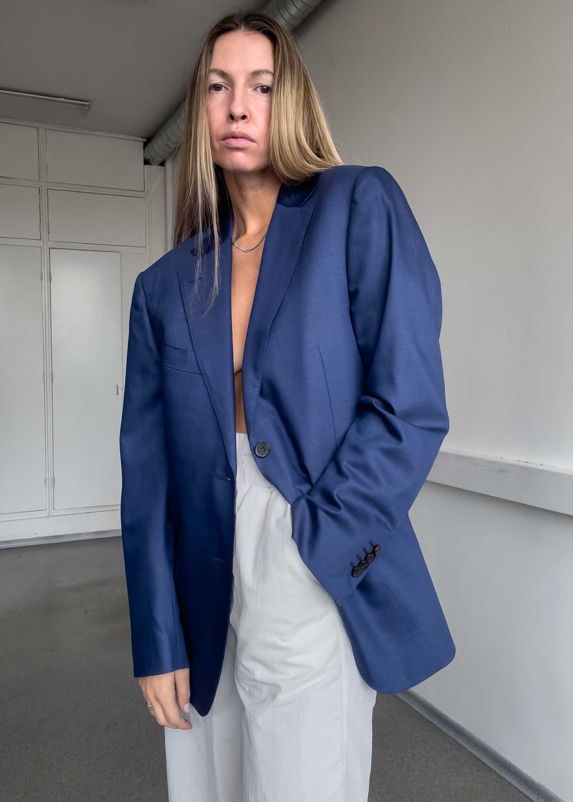 Vintage Blue Oversized Blazer