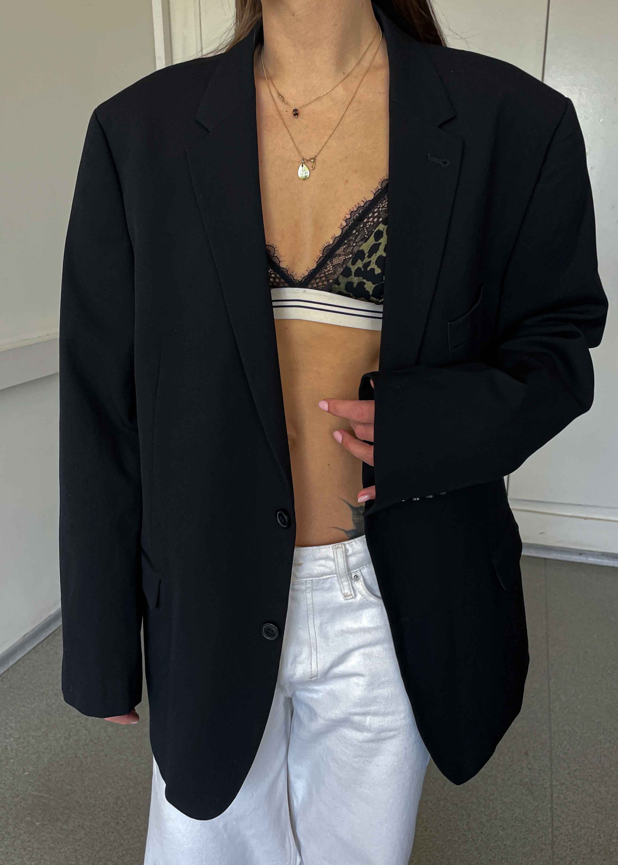 Vintage Black Oversized Blazer