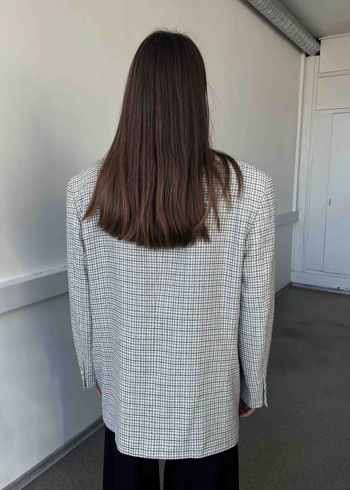 Vintage Blue / Grey Checkered Oversized Blazer