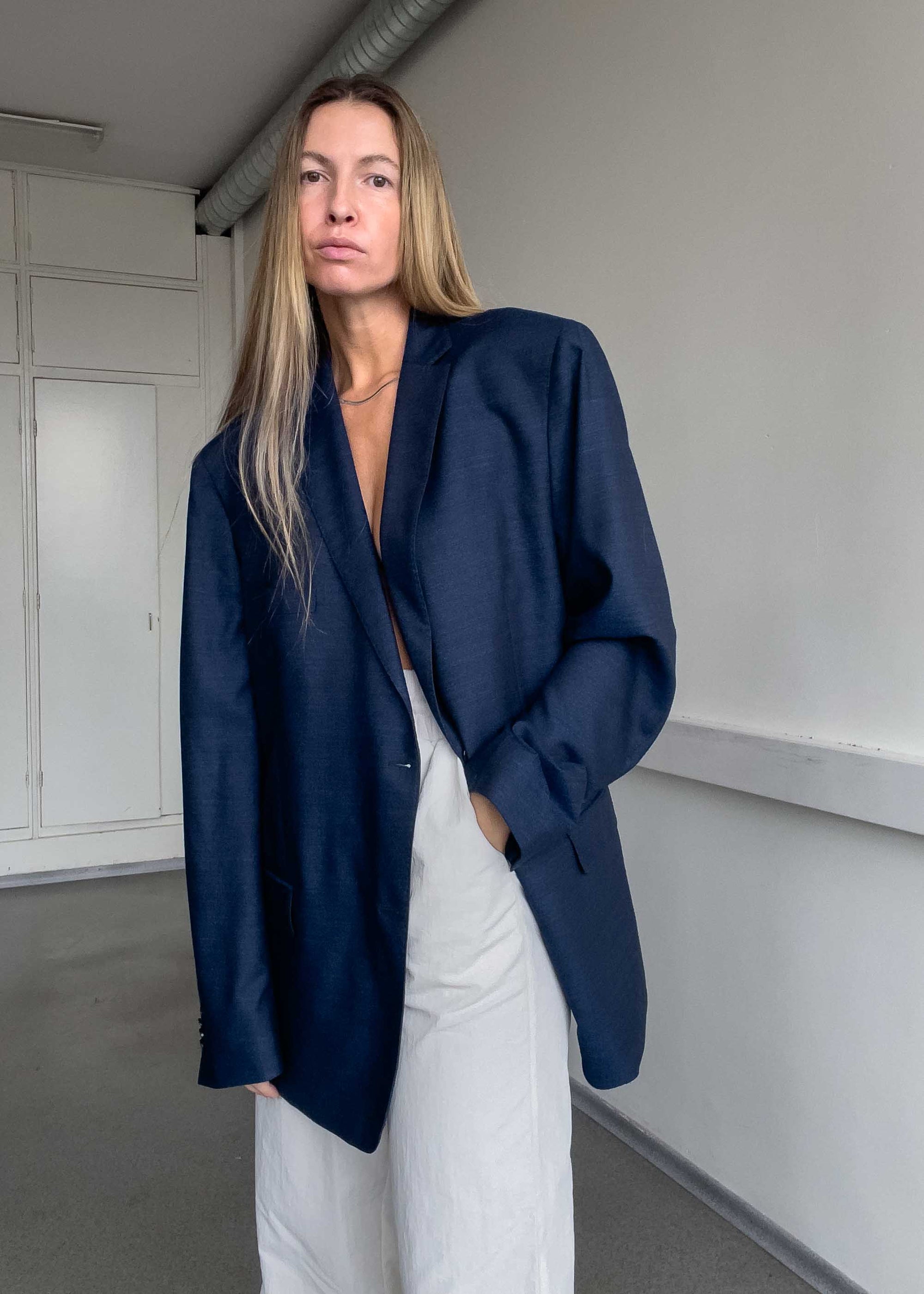 Vintage Blue Oversized Blazer