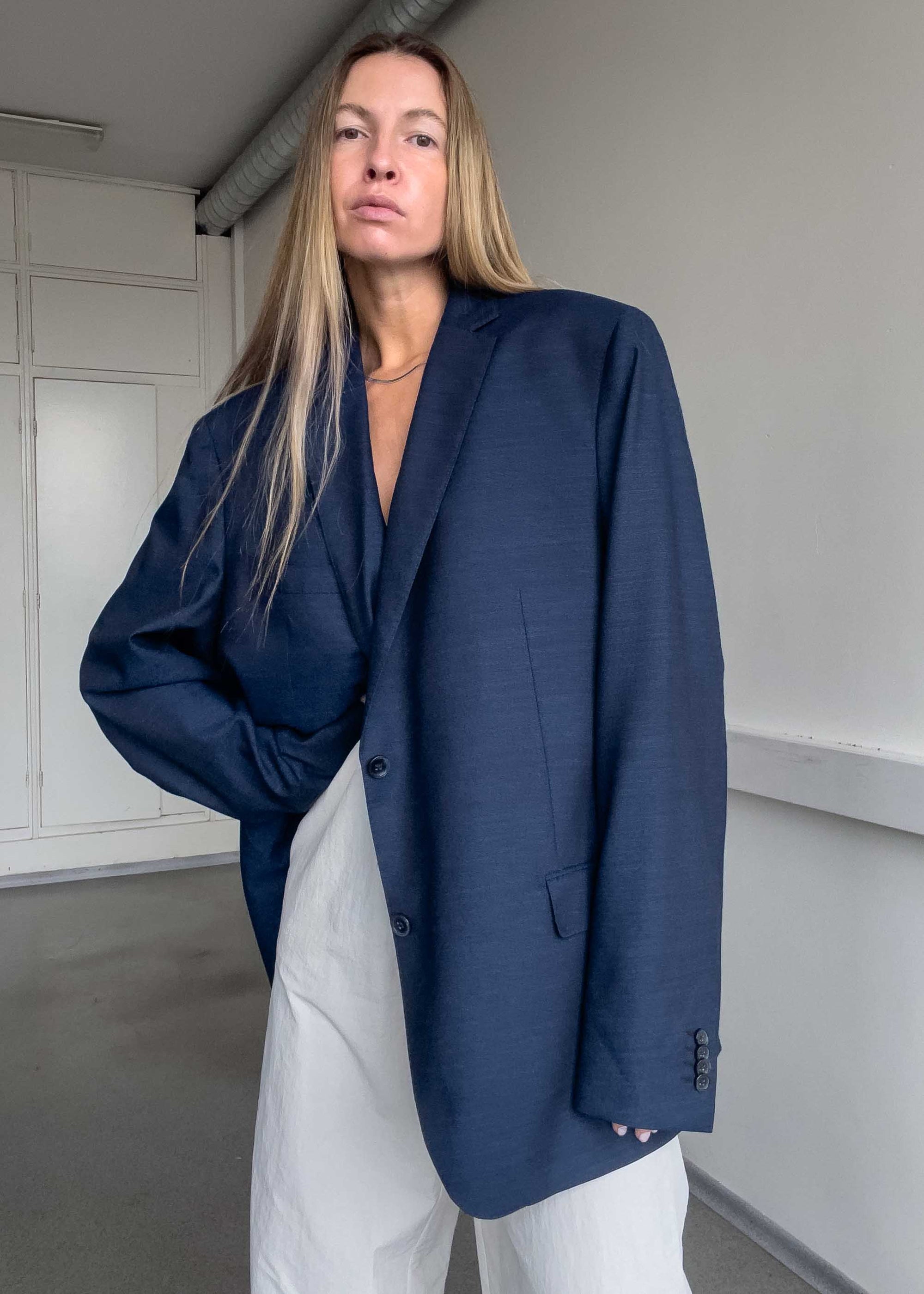 Vintage Blue Oversized Blazer