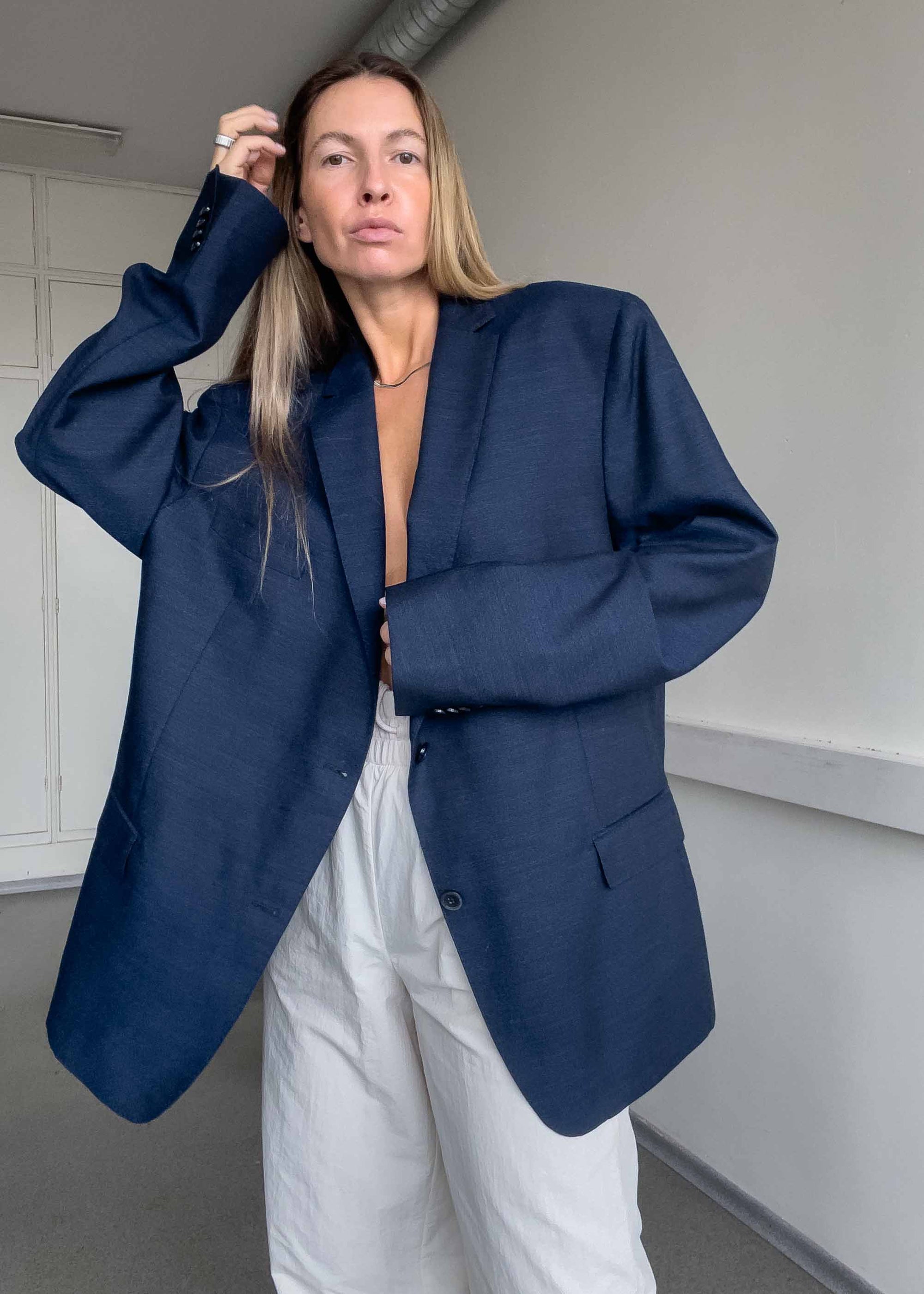 Vintage Blue Oversized Blazer