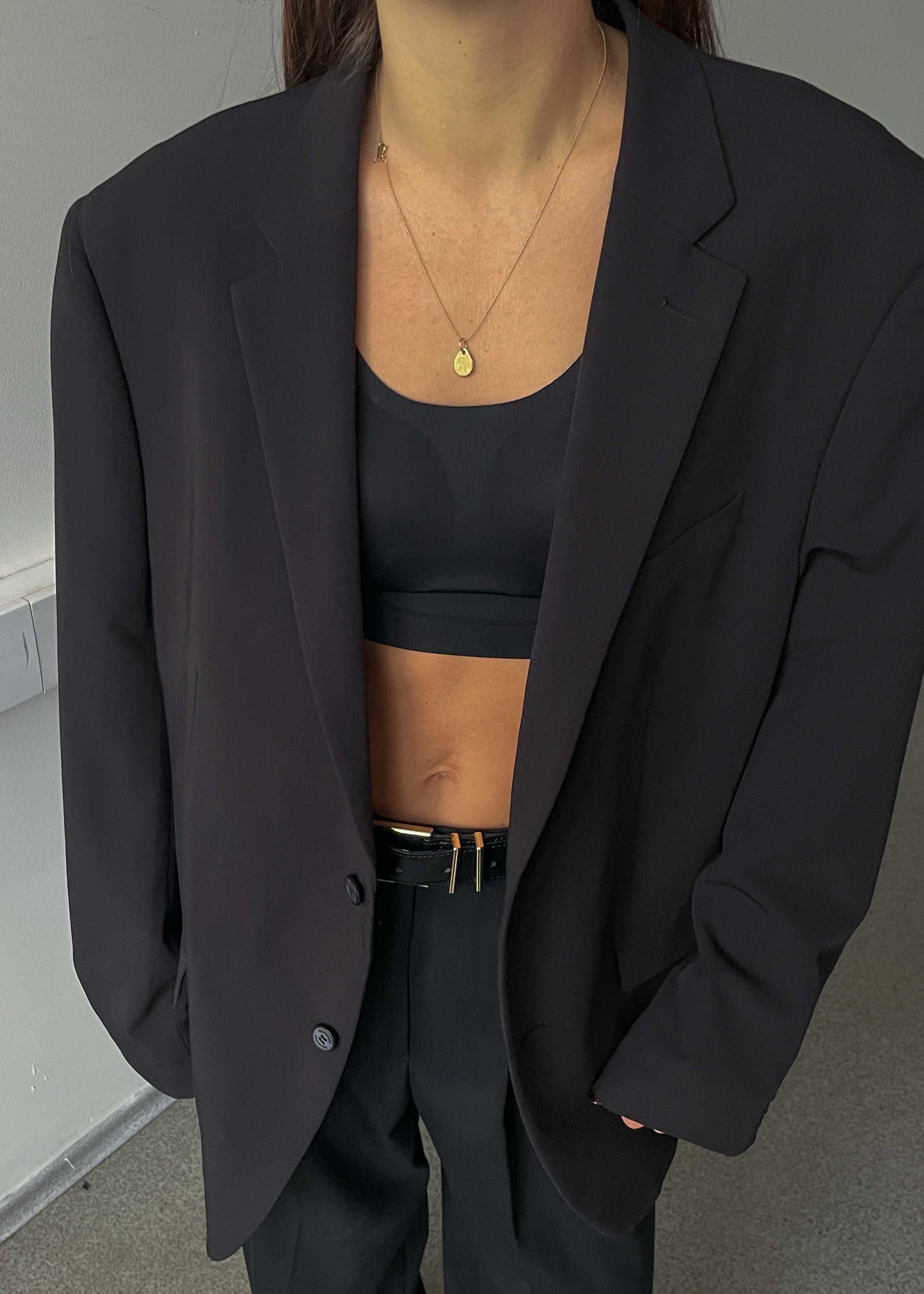 Vintage Dark Brown Oversized Blazer