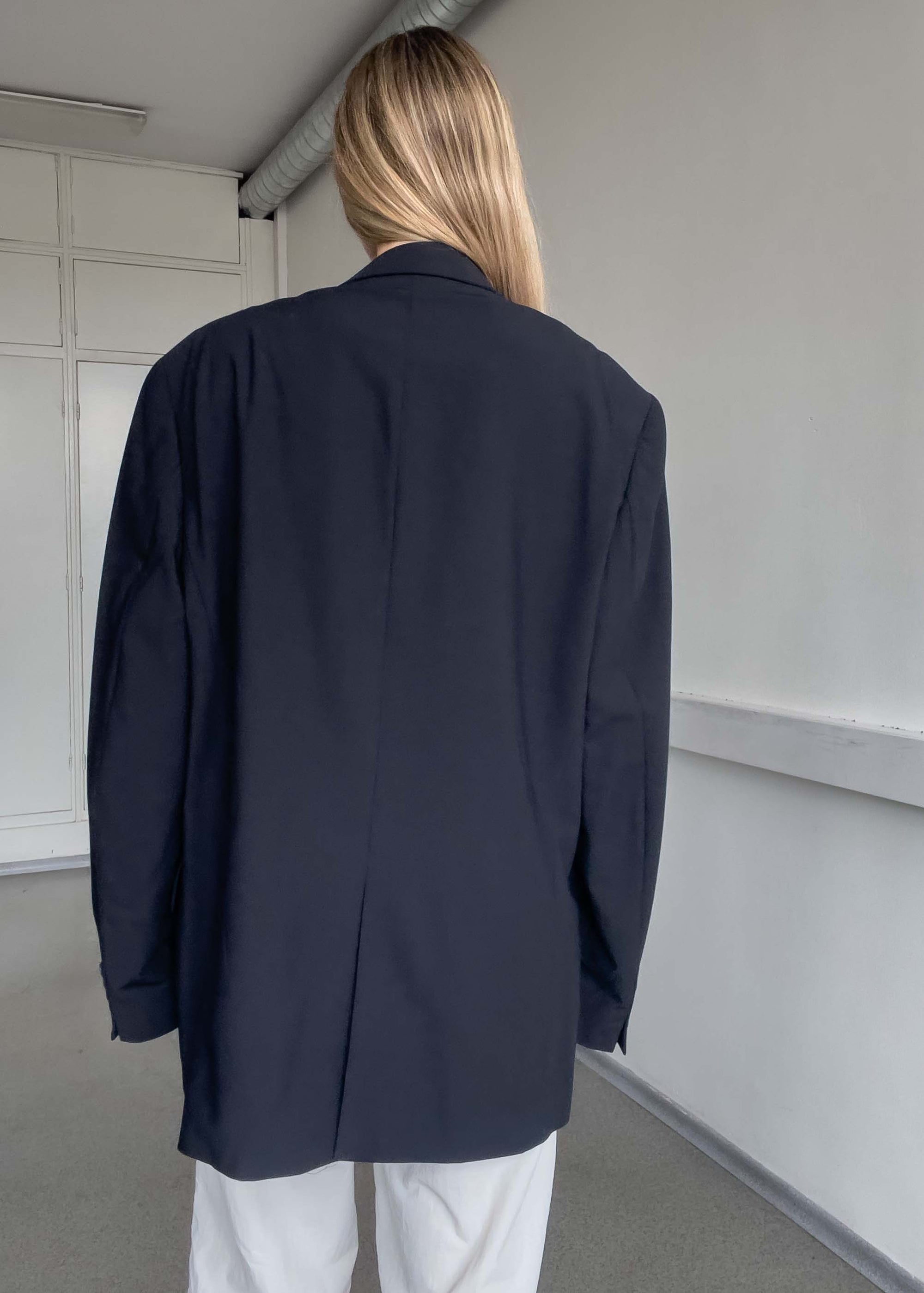 Vintage Navy Blue Oversized Blazer