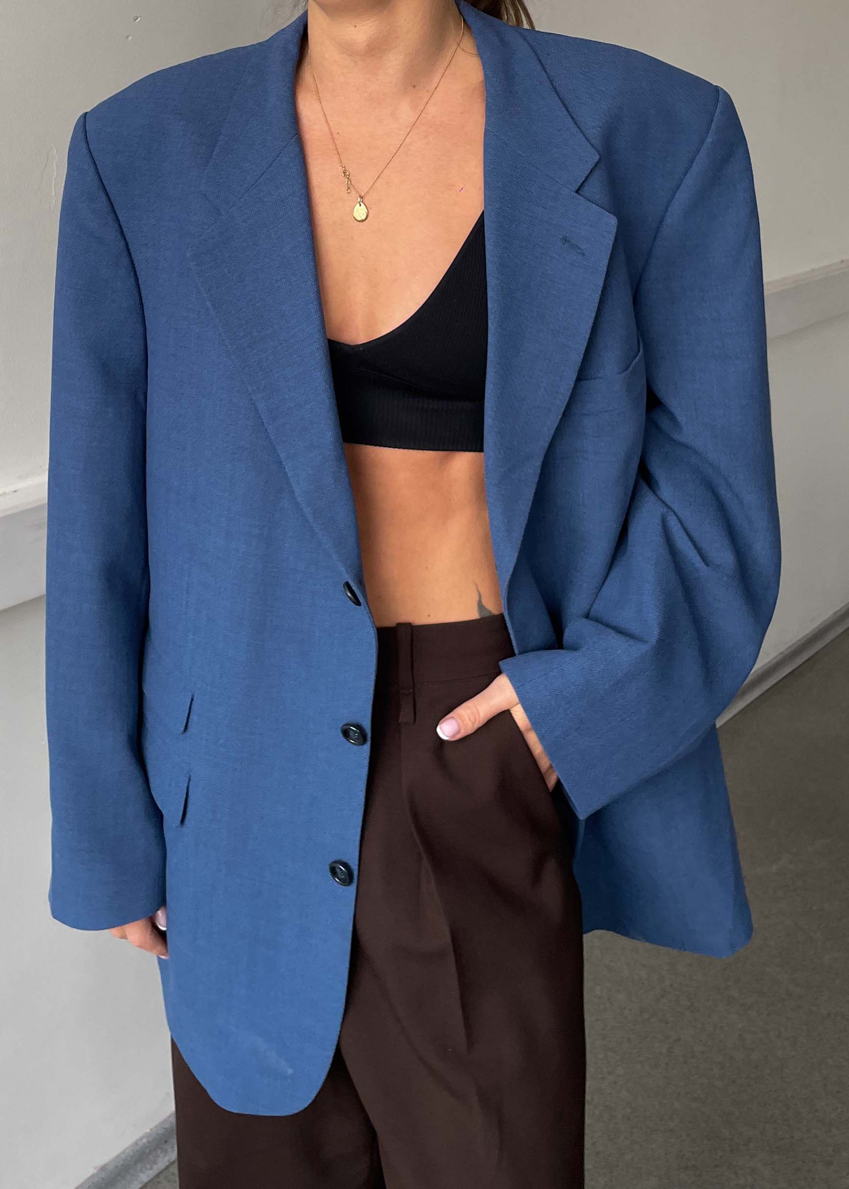 Vintage Blue Oversized Blazer