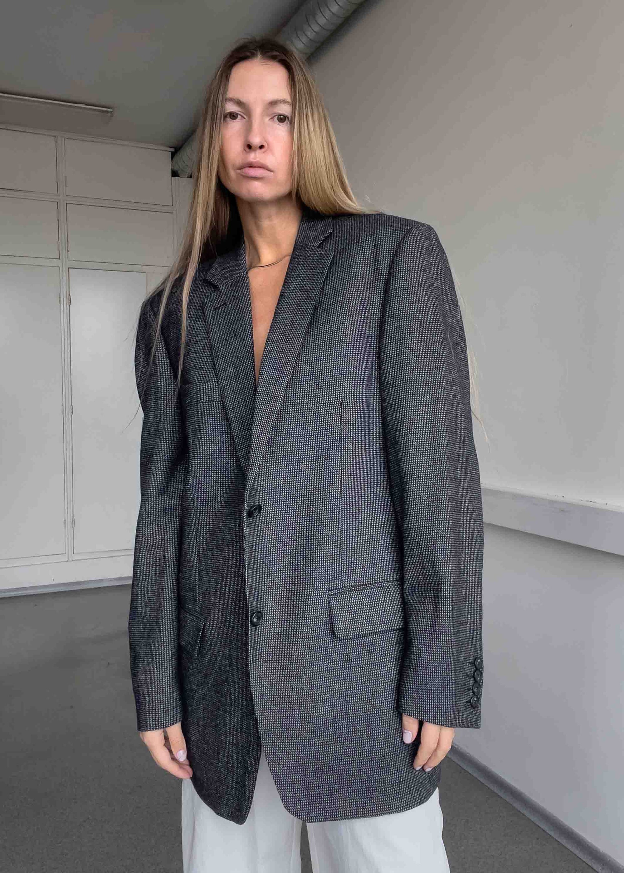 Vintage Grey Oversized Blazer