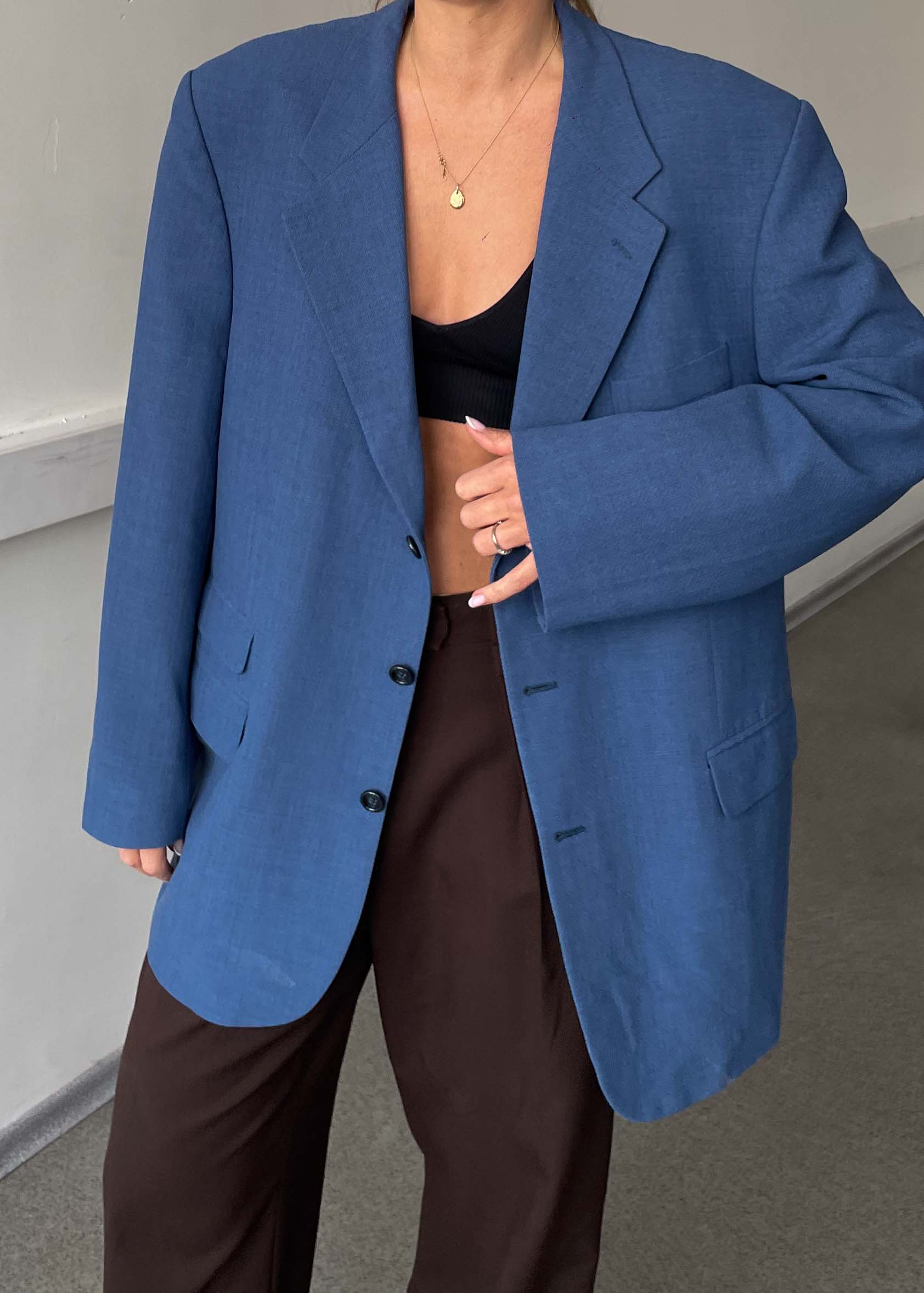 Vintage Blue Oversized Blazer