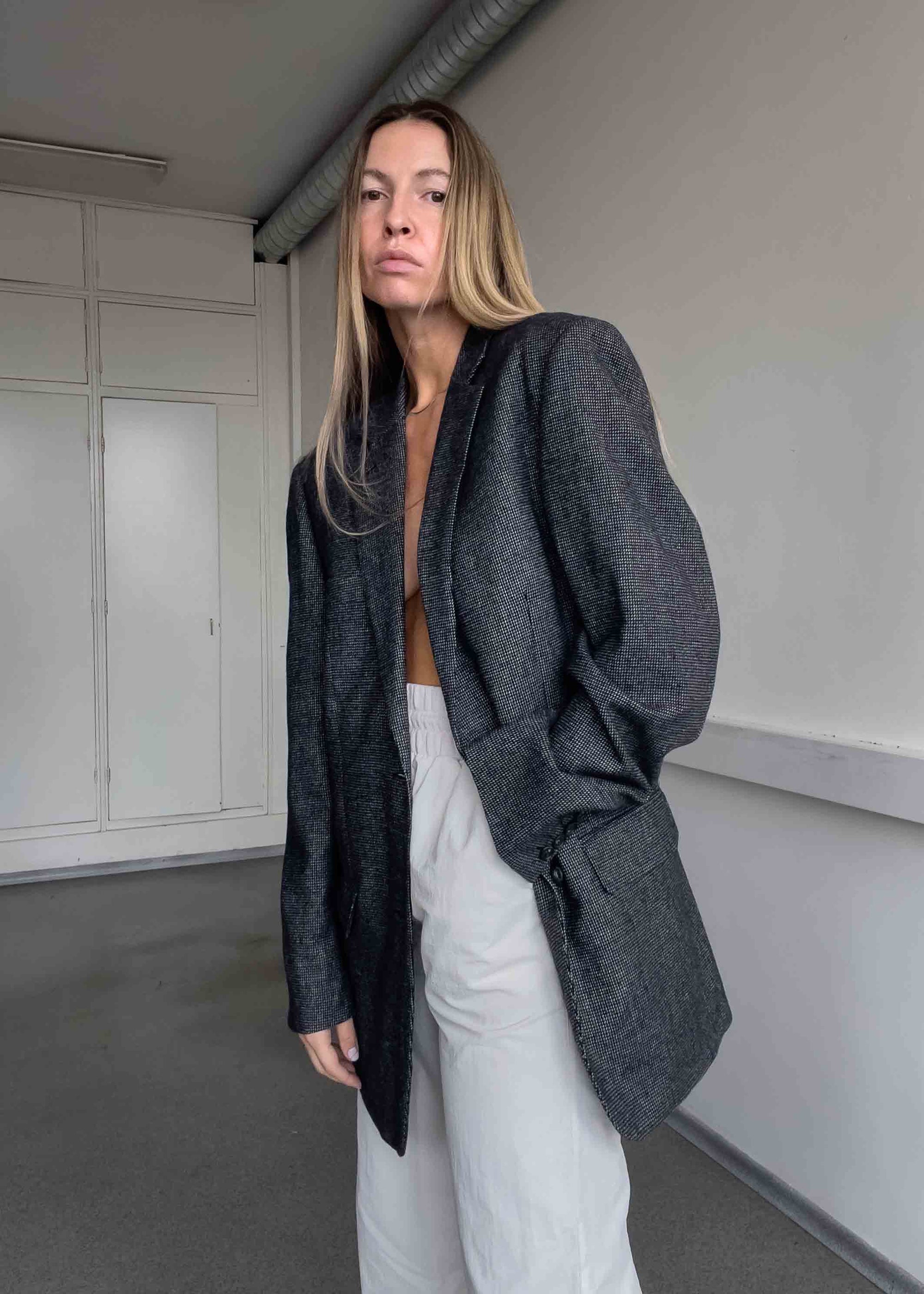 Vintage Grey Oversized Blazer