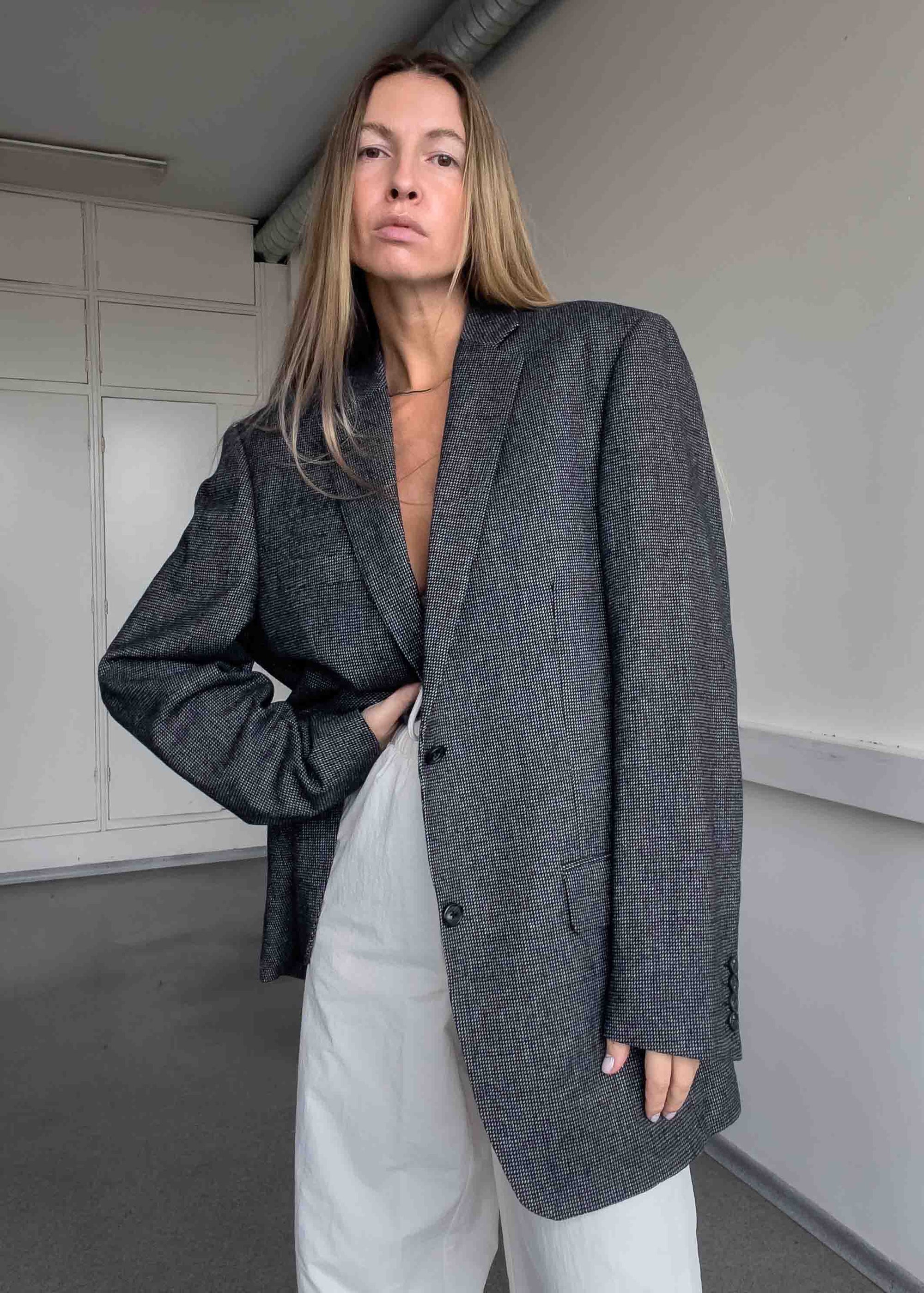Vintage Grey Oversized Blazer