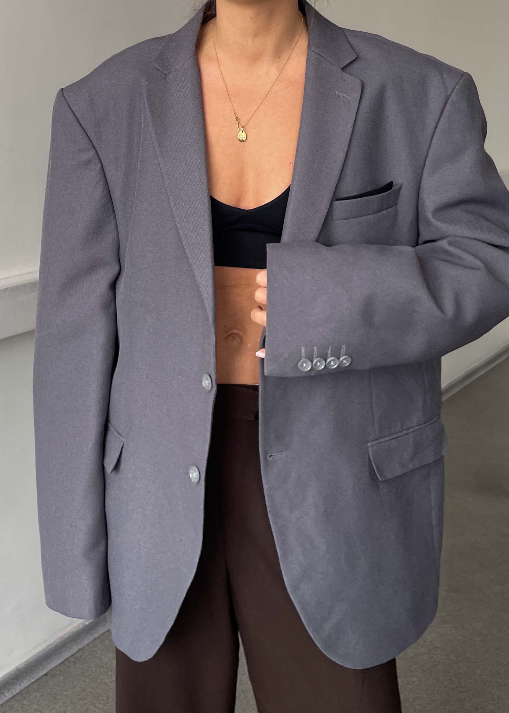 Vintage Grey/Lilac Oversized Blazer