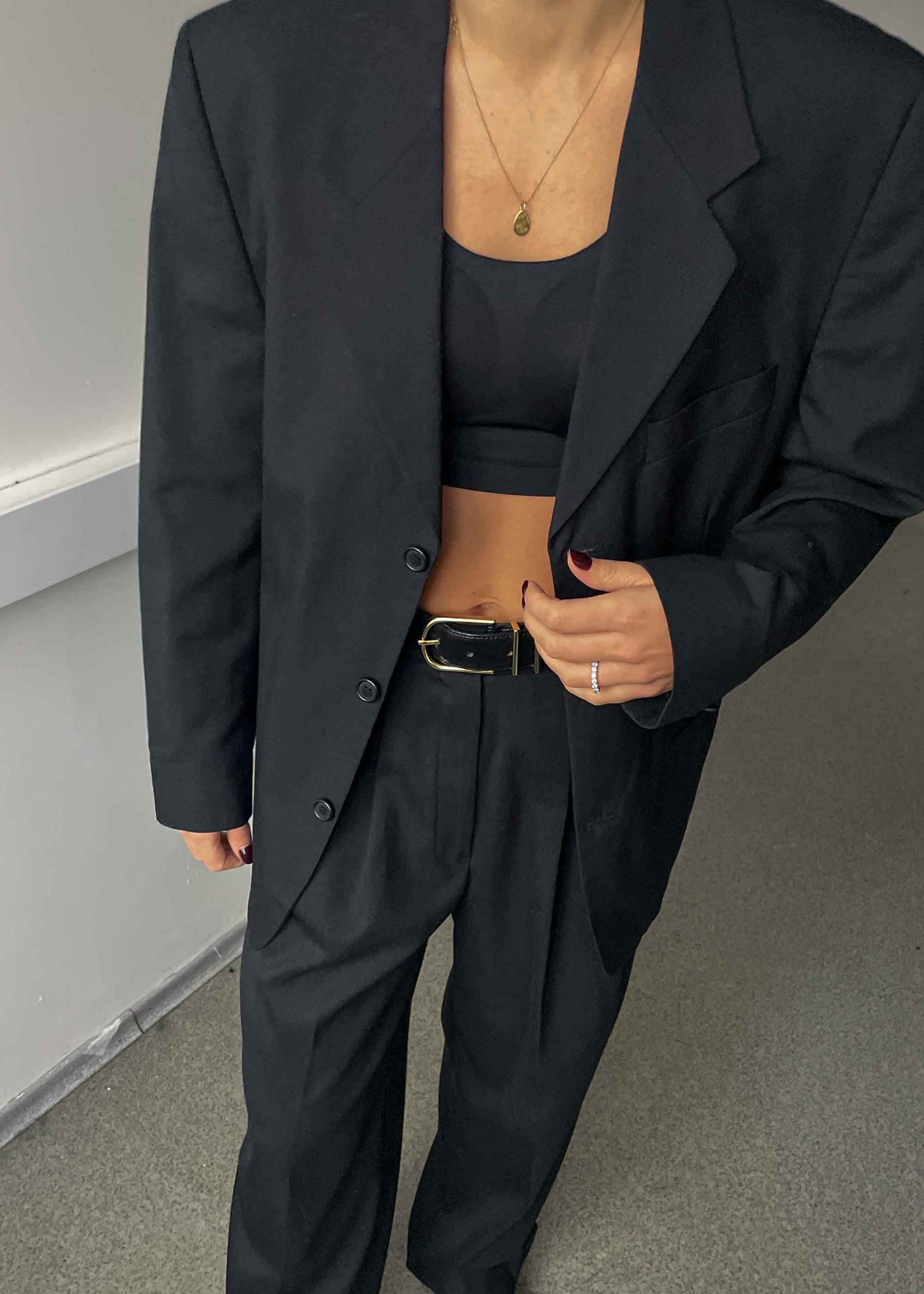 Vintage Black Oversized Blazer