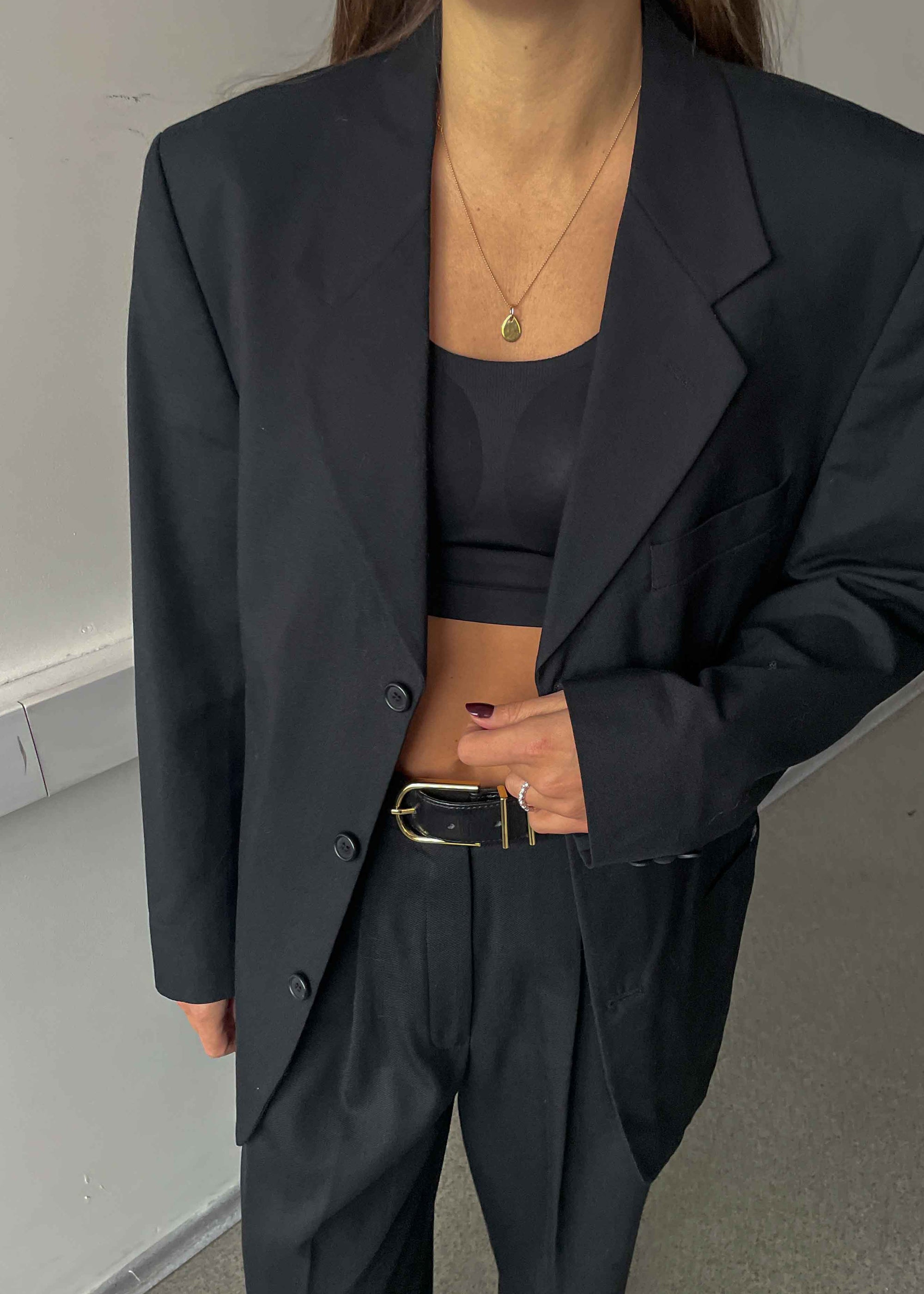 Vintage Black Oversized Blazer