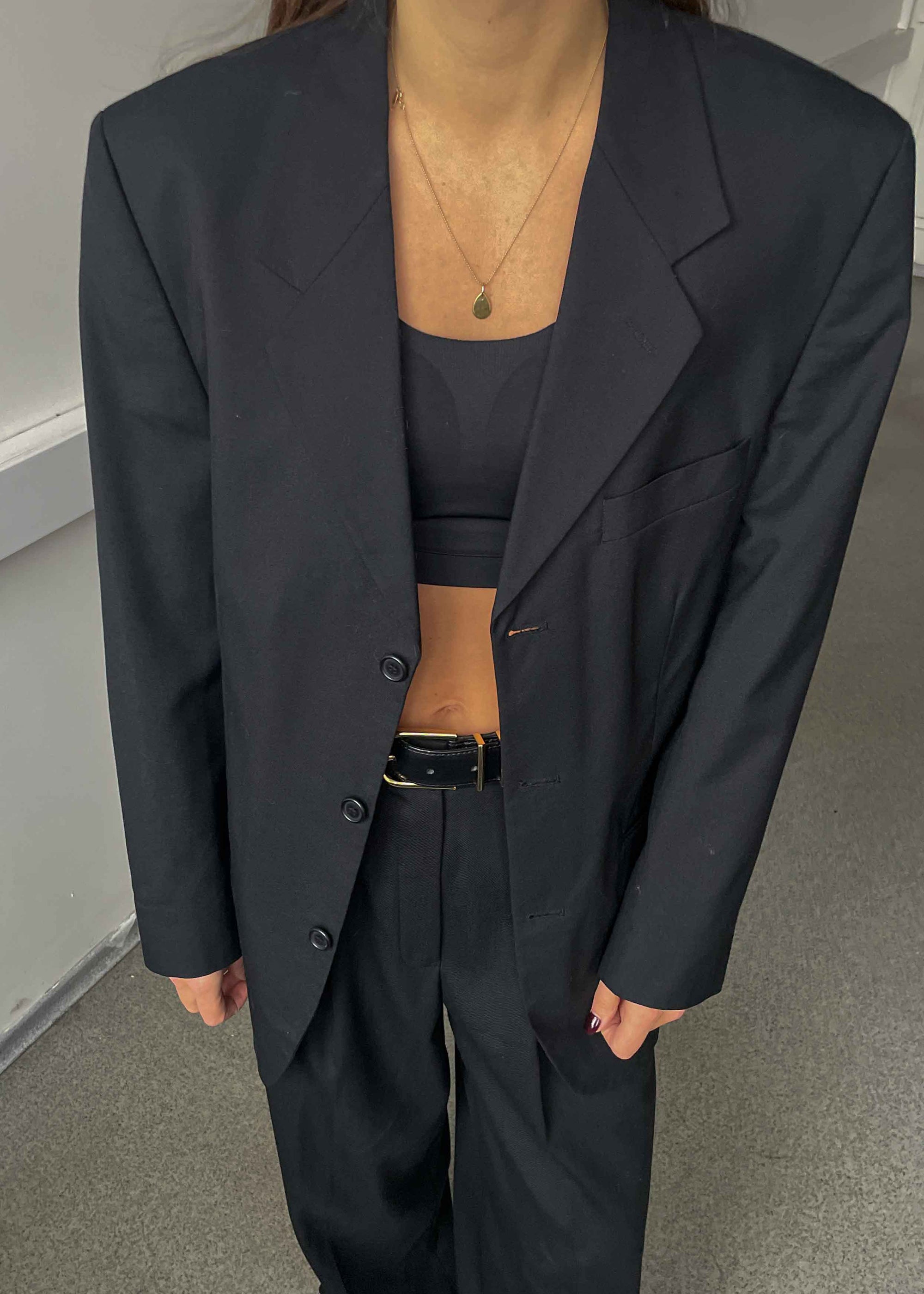 Vintage Black Oversized Blazer