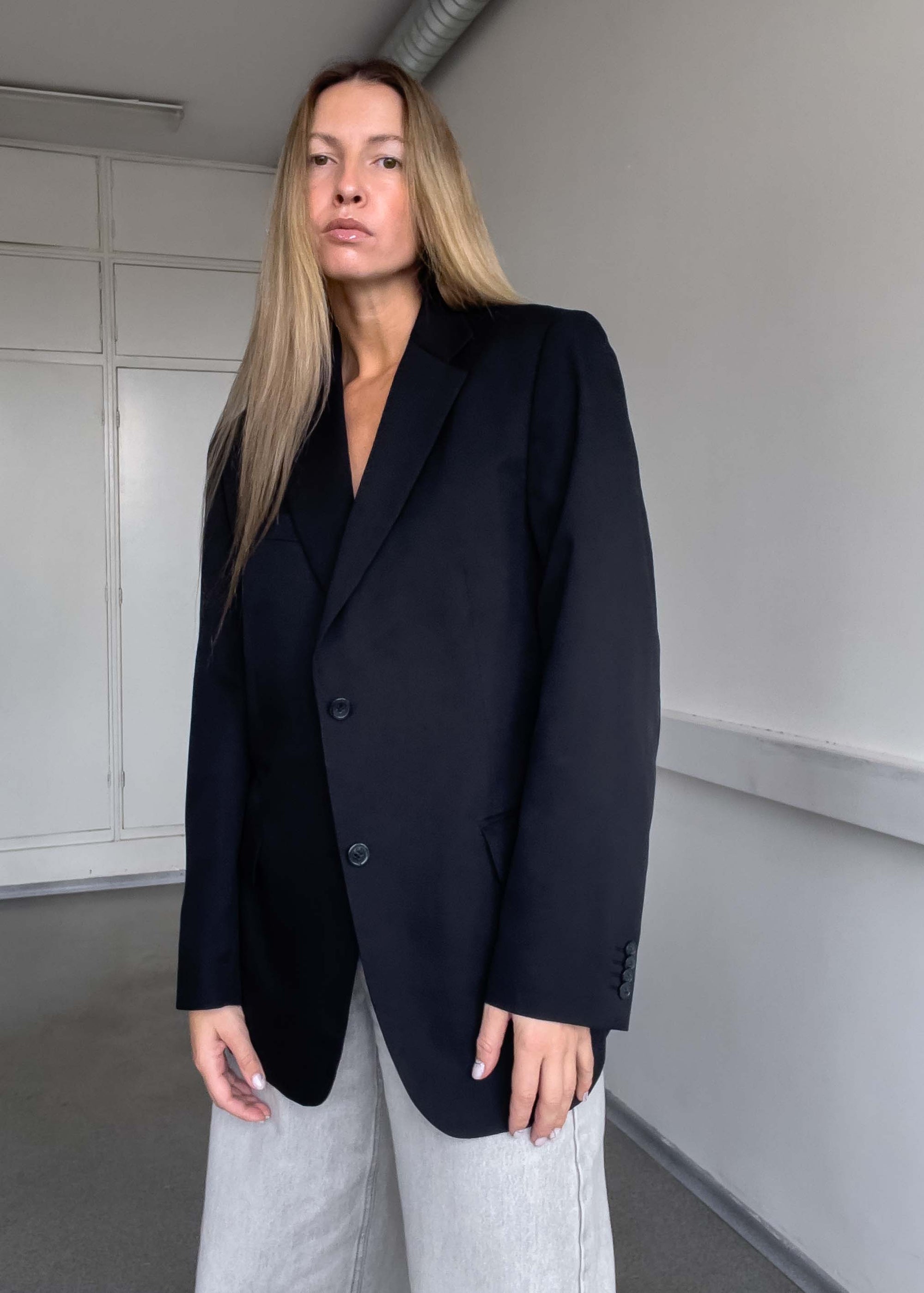 Vintage Black Oversized Blazer