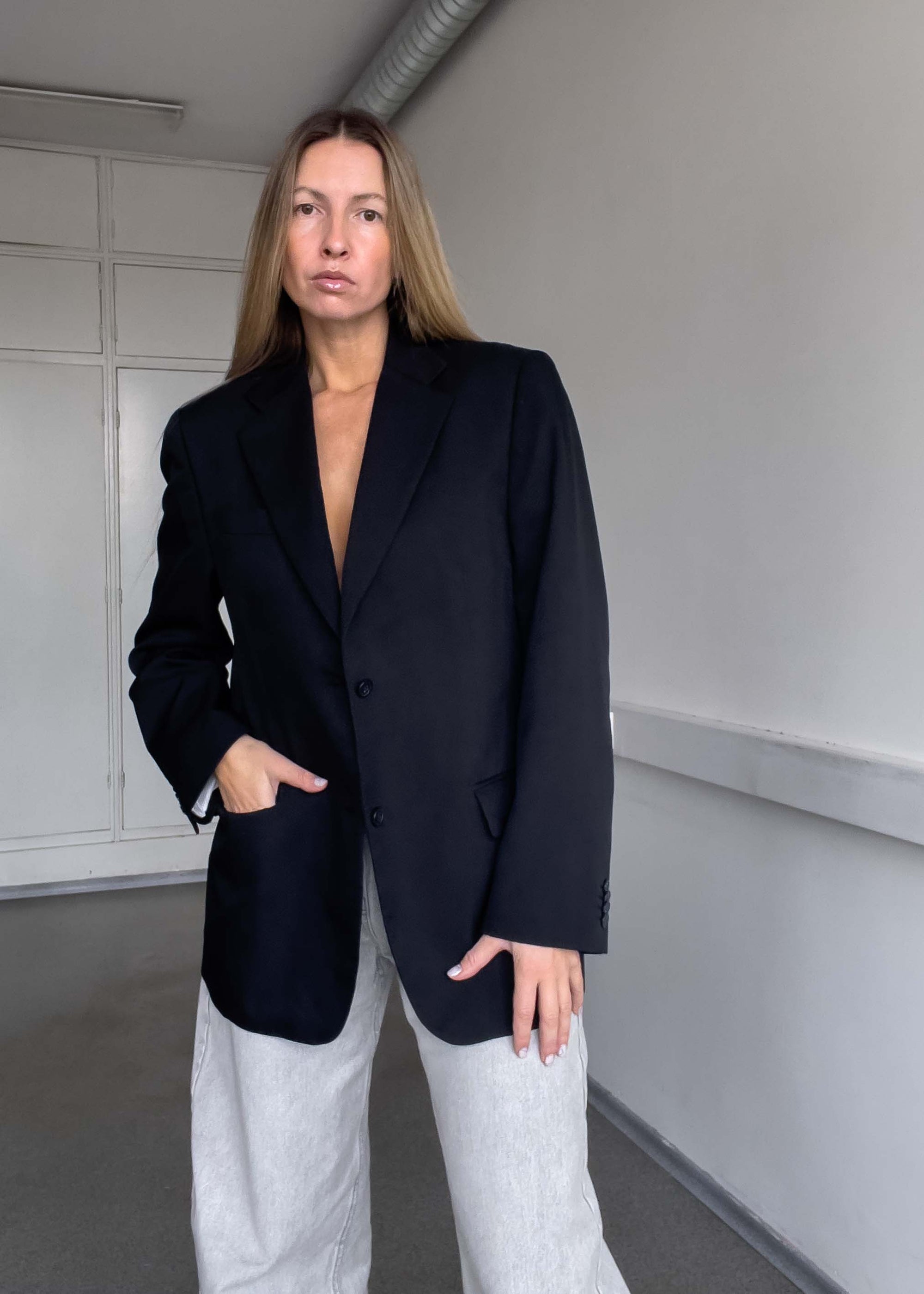 Vintage Black Oversized Blazer