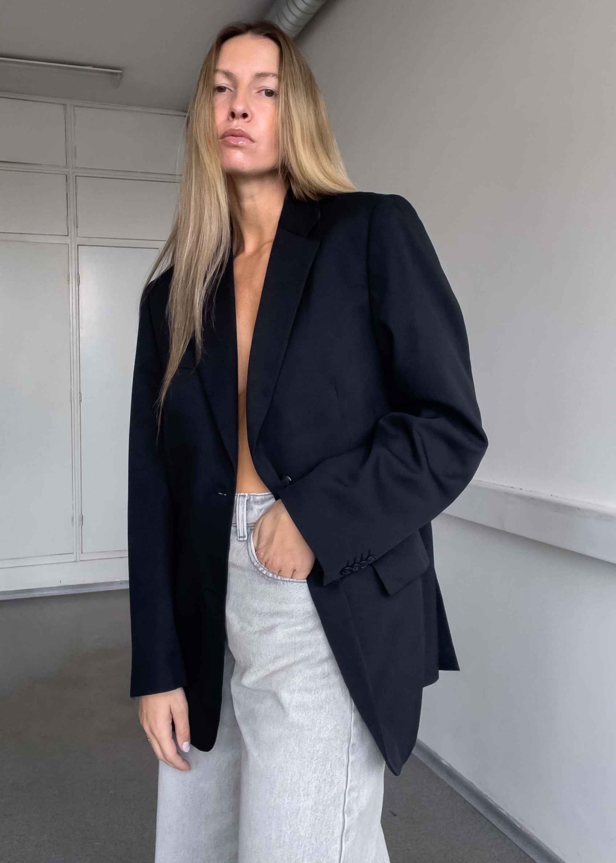 Vintage Black Oversized Blazer
