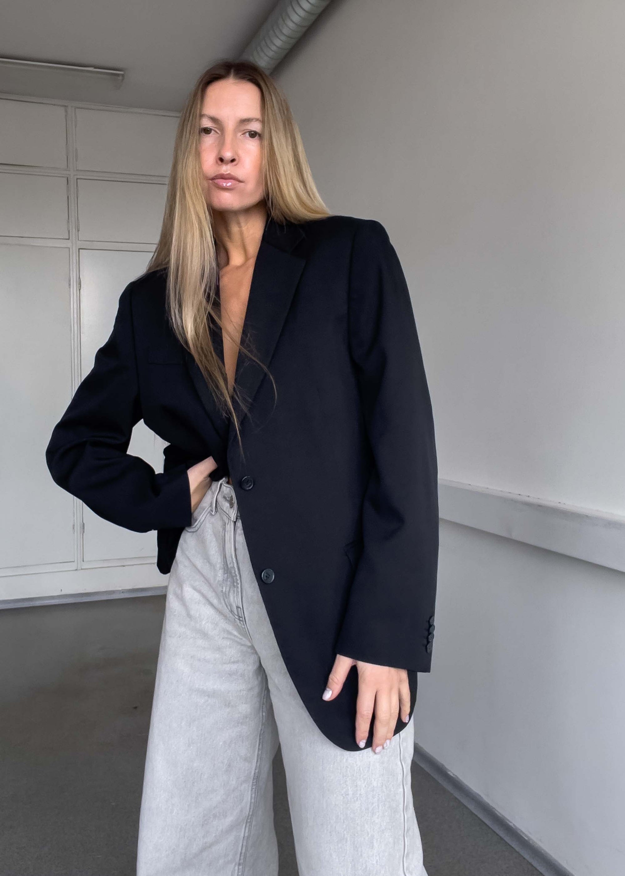 Vintage Black Oversized Blazer