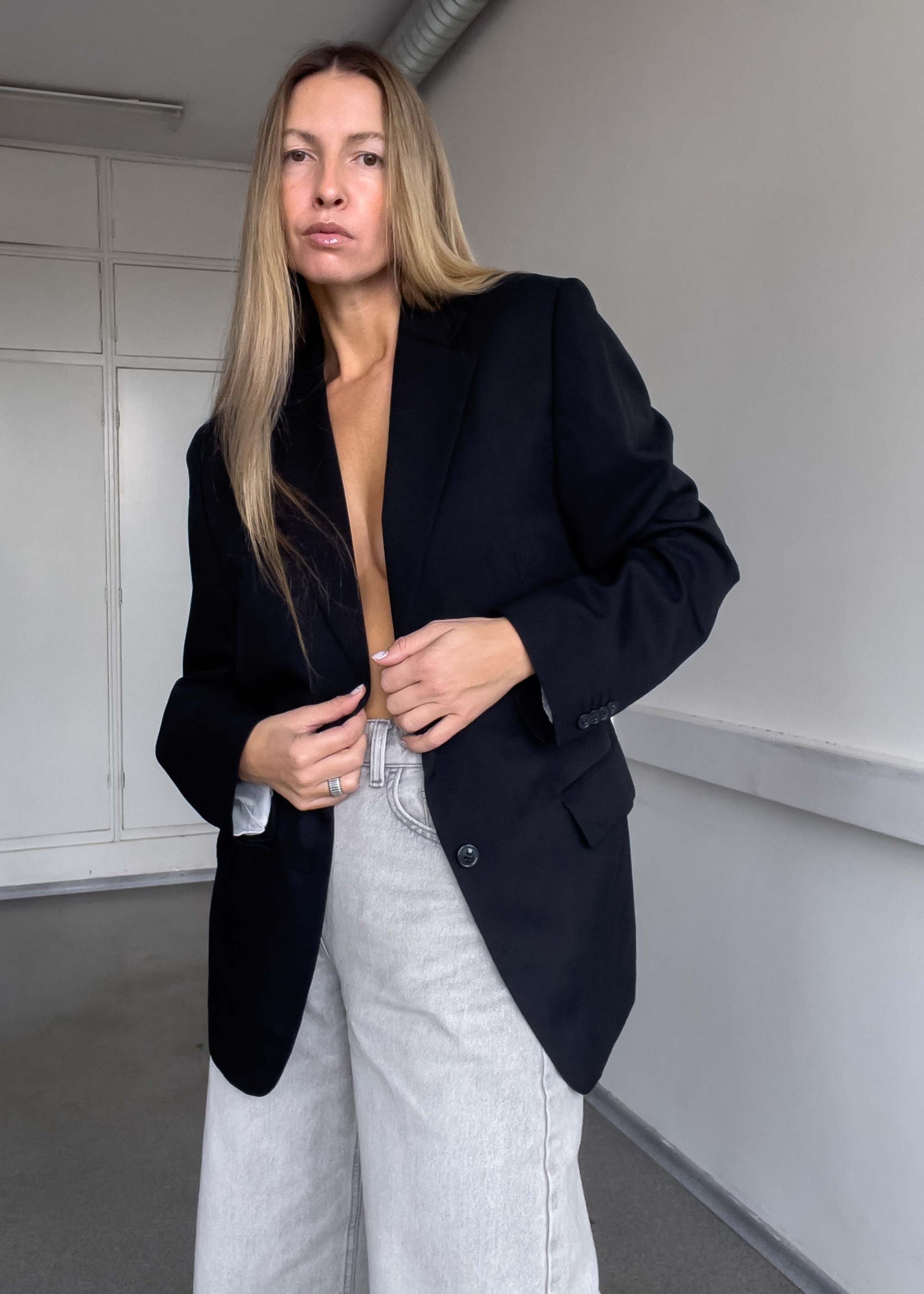 Vintage Black Oversized Blazer