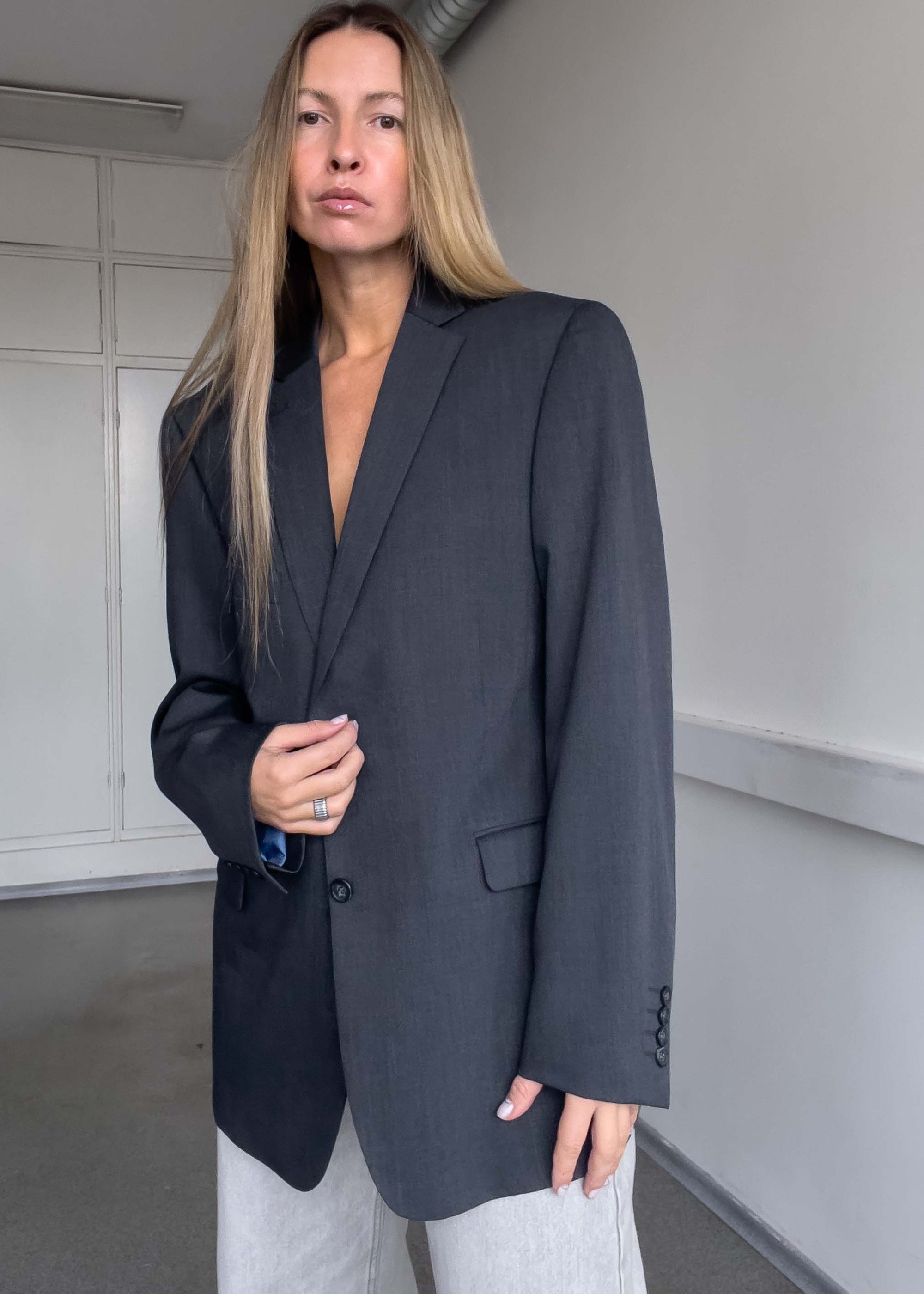 Vintage Grey Oversized Blazer