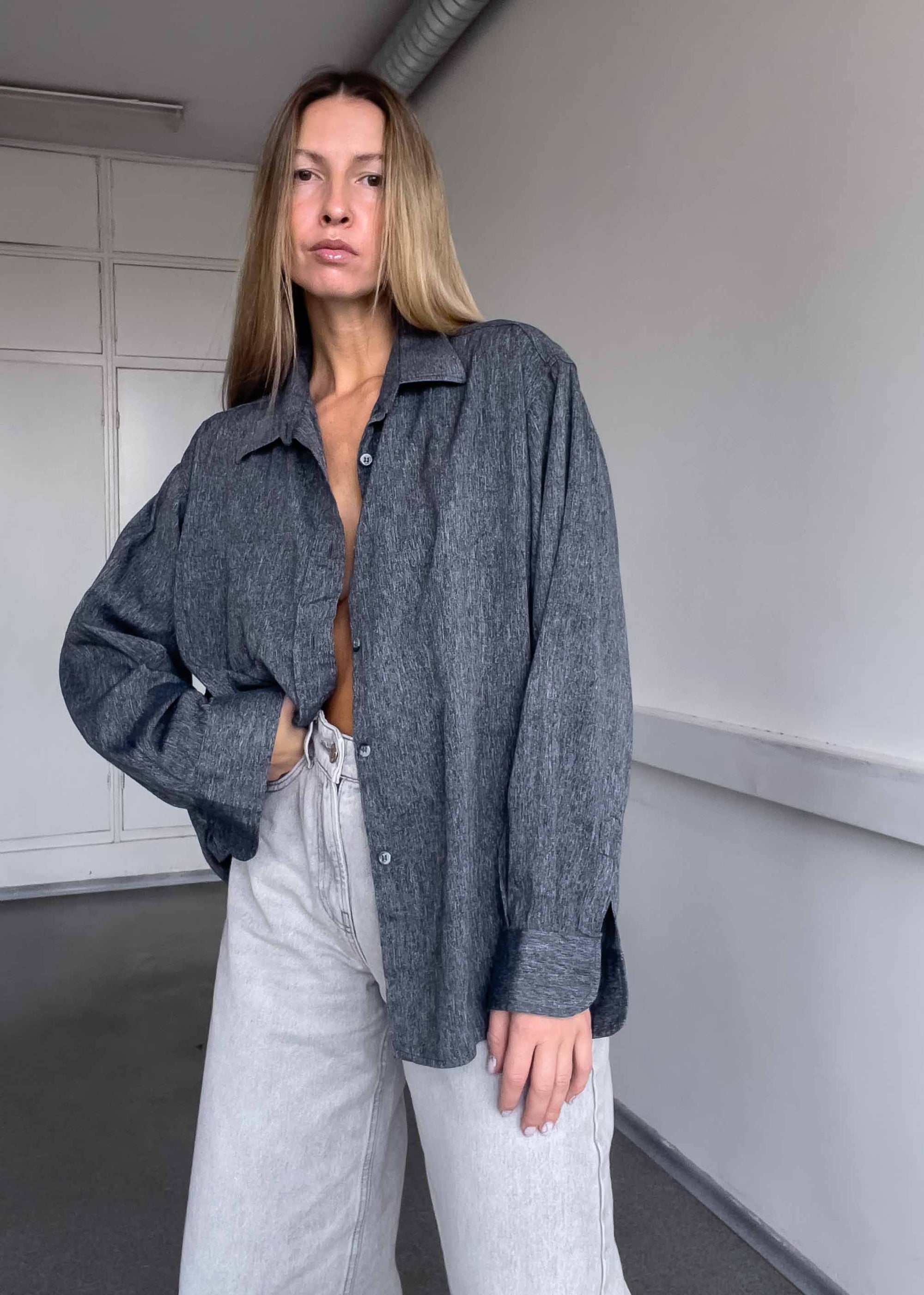 Vintage Grey Oversized Shirt