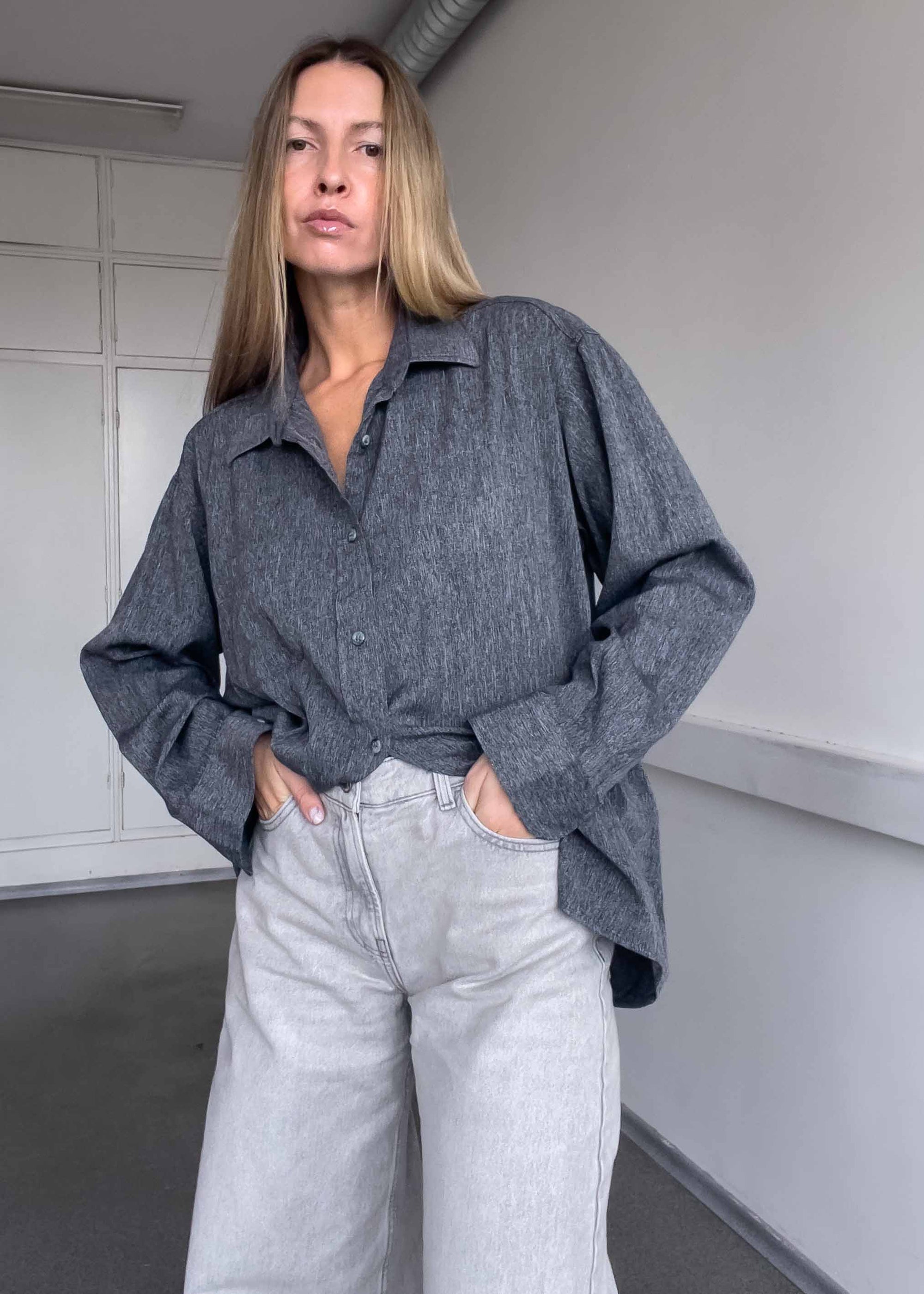 Vintage Grey Oversized Shirt