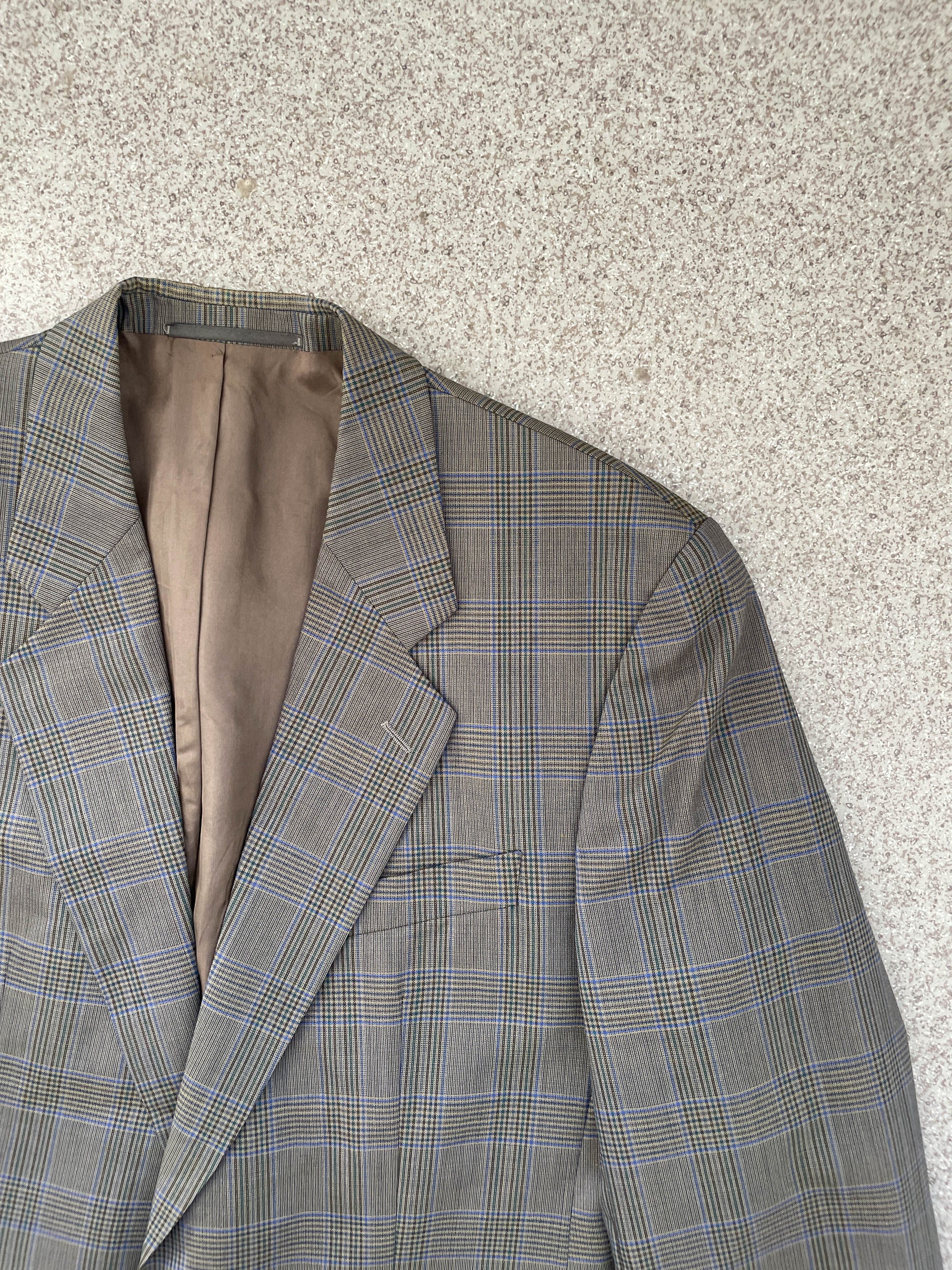 Vintage Green Checked Oversized Blazer