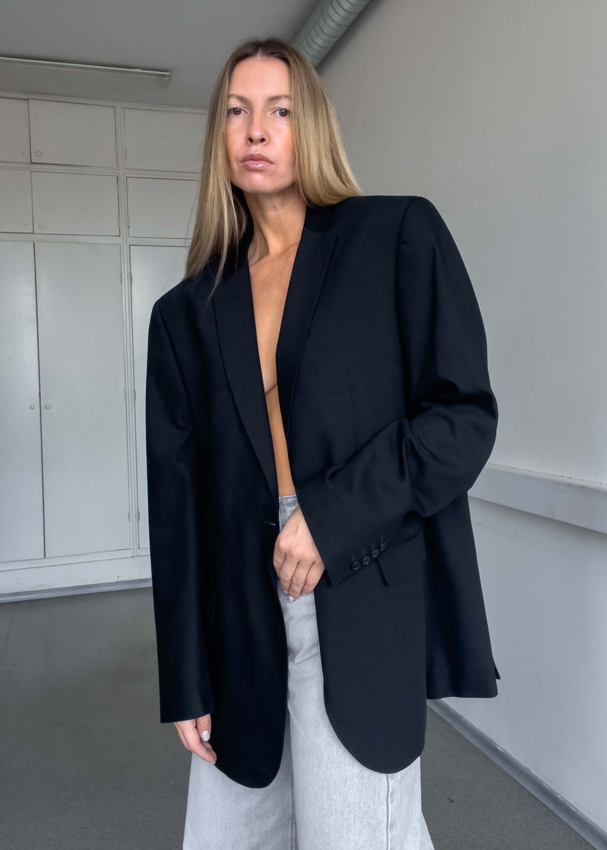 Vintage Black Oversized Blazer