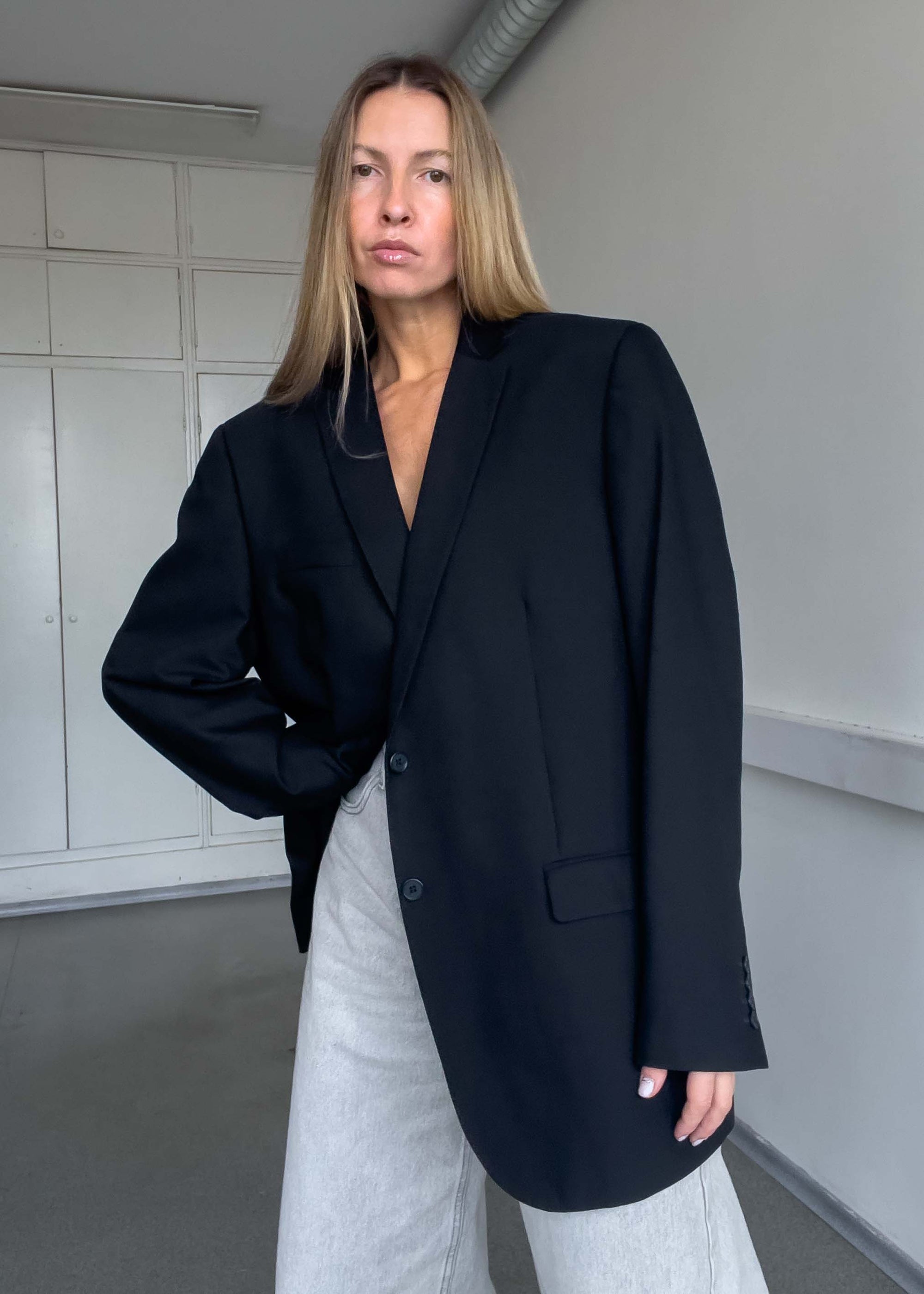 Vintage Black Oversized Blazer