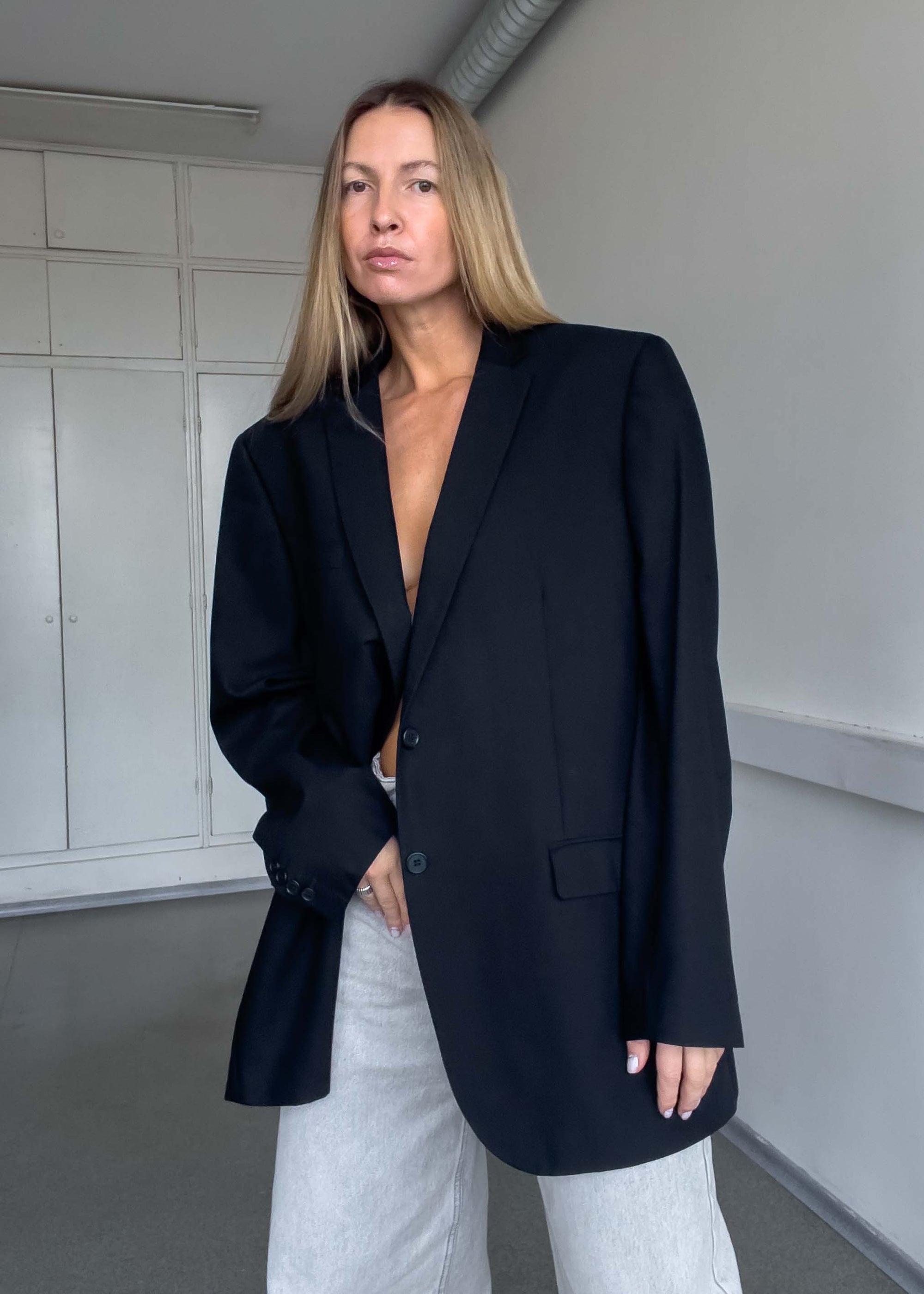 Vintage Black Oversized Blazer