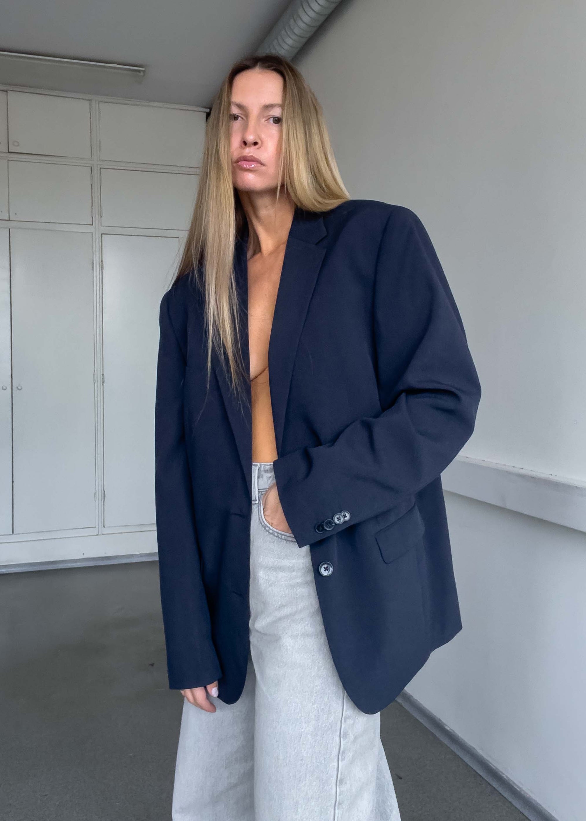 Vintage Blue Oversized Blazer