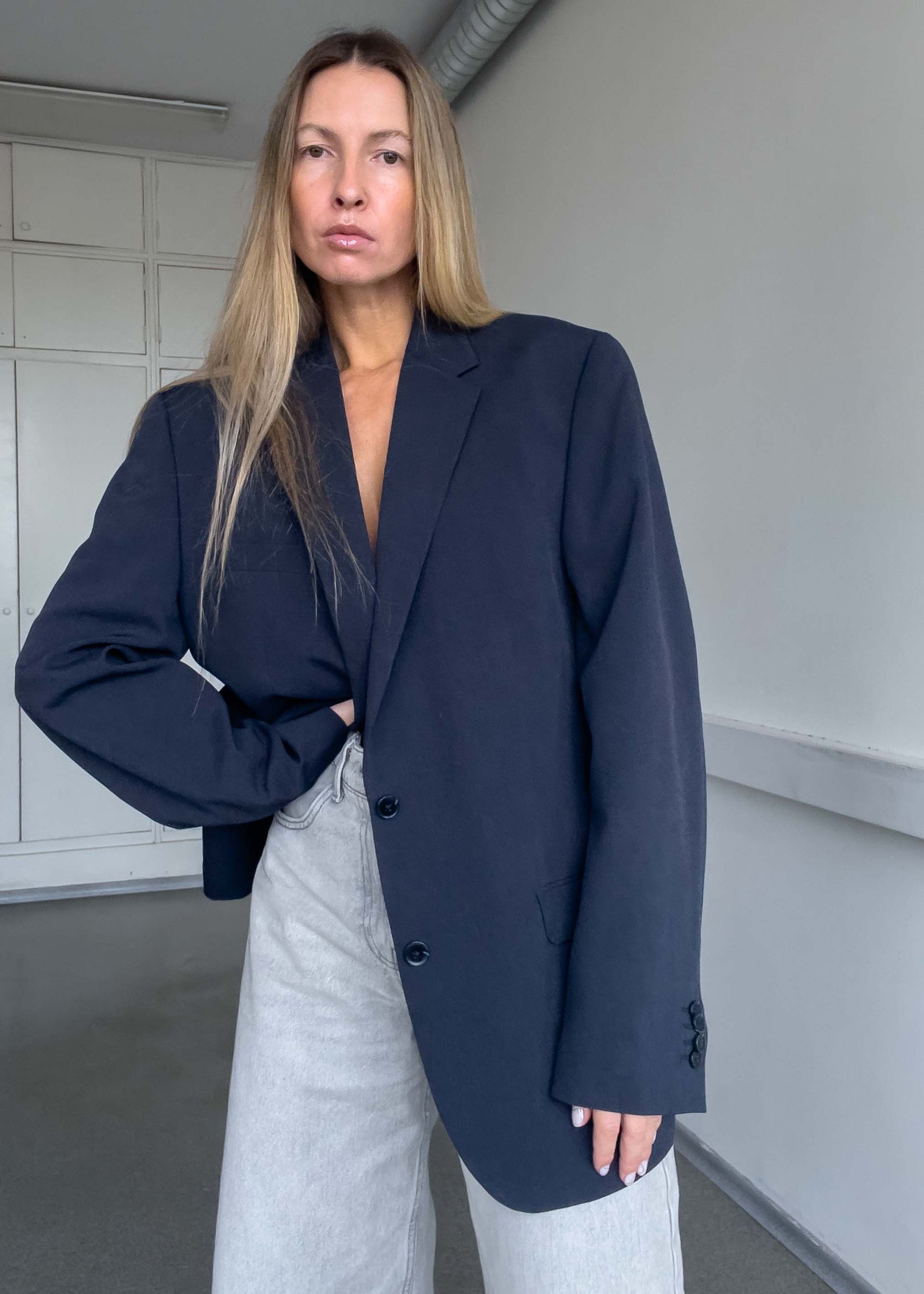 Vintage Blue Oversized Blazer