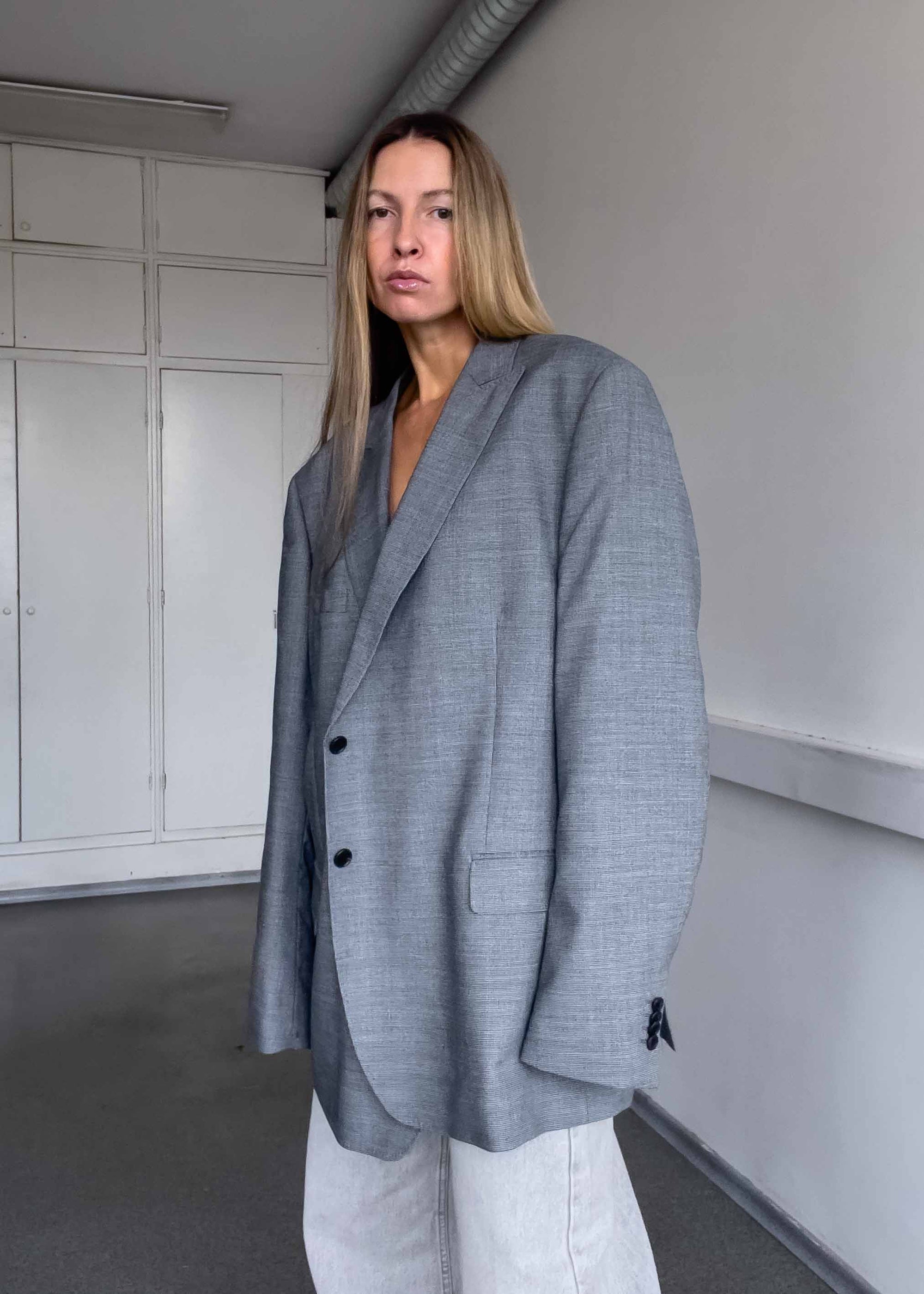 Vintage Grey Oversized Blazer