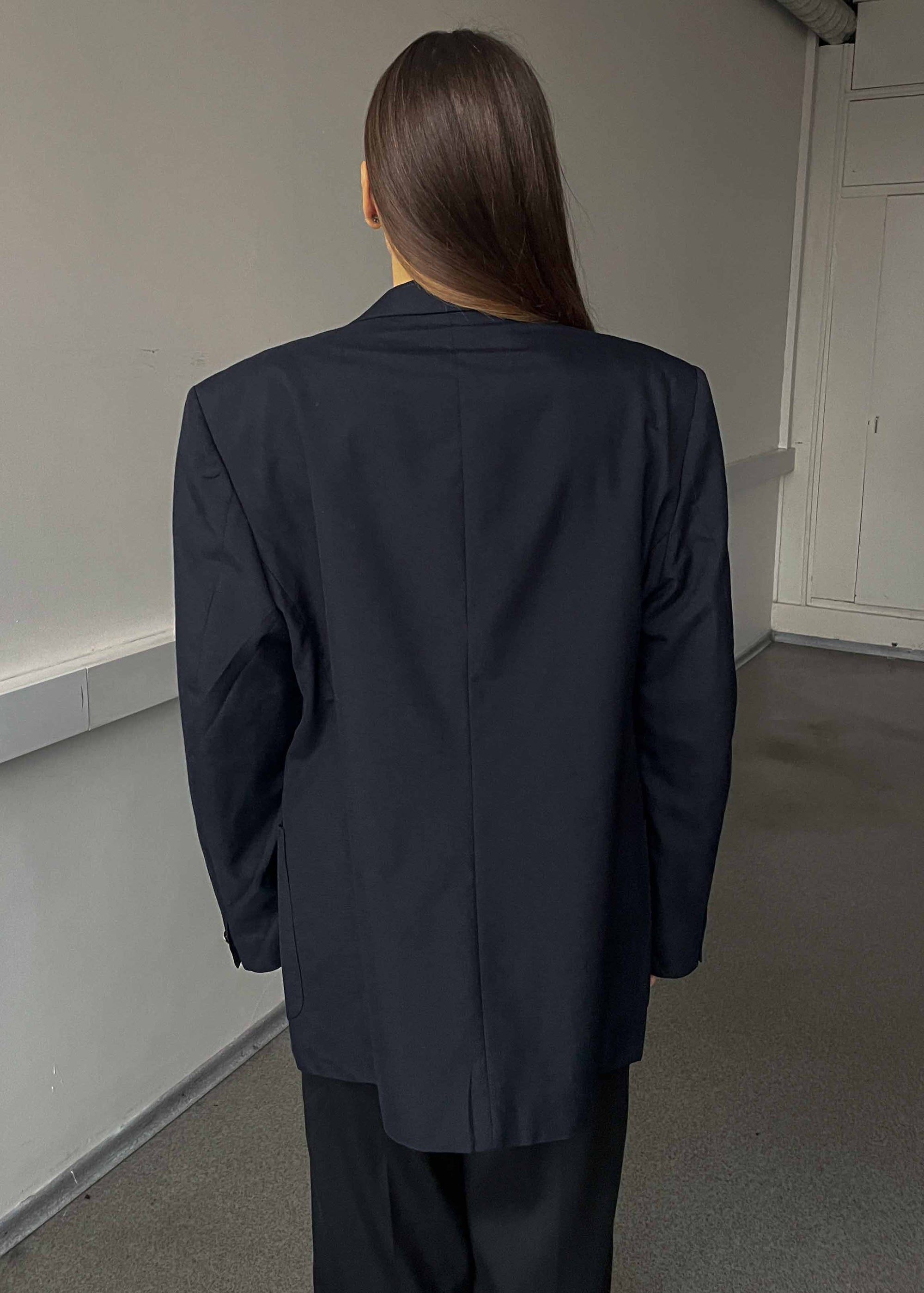 Vintage Navy Blue Oversized Blazer