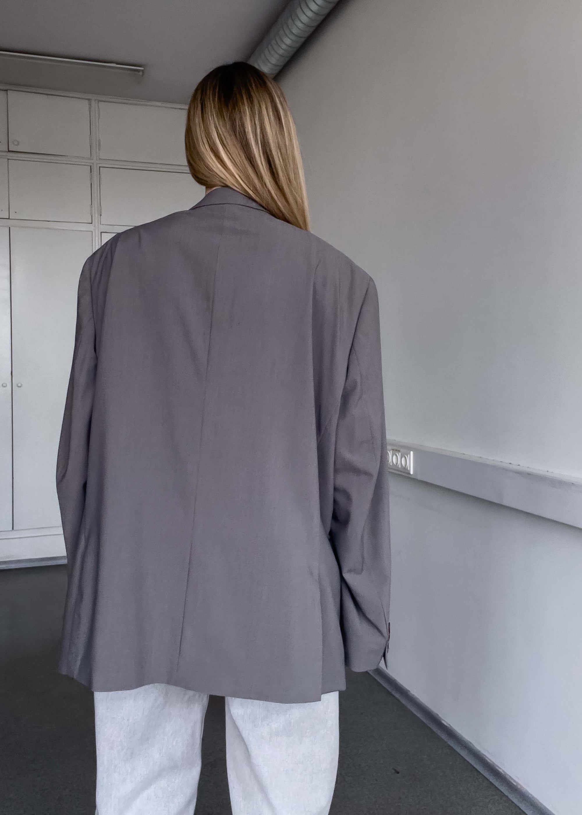 Vintage Grey Oversized Blazer