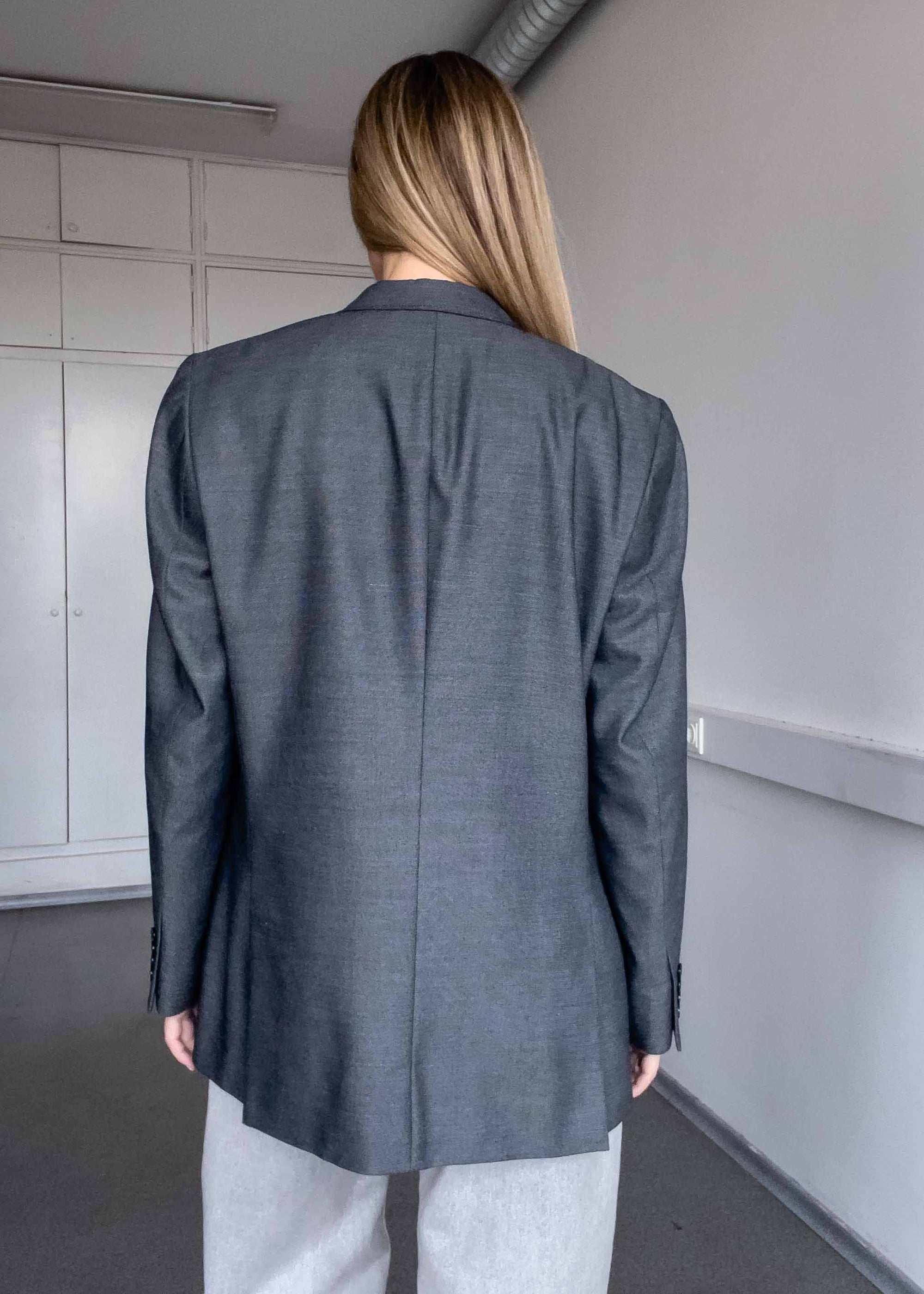 Vintage Silver Grey Oversized Blazer
