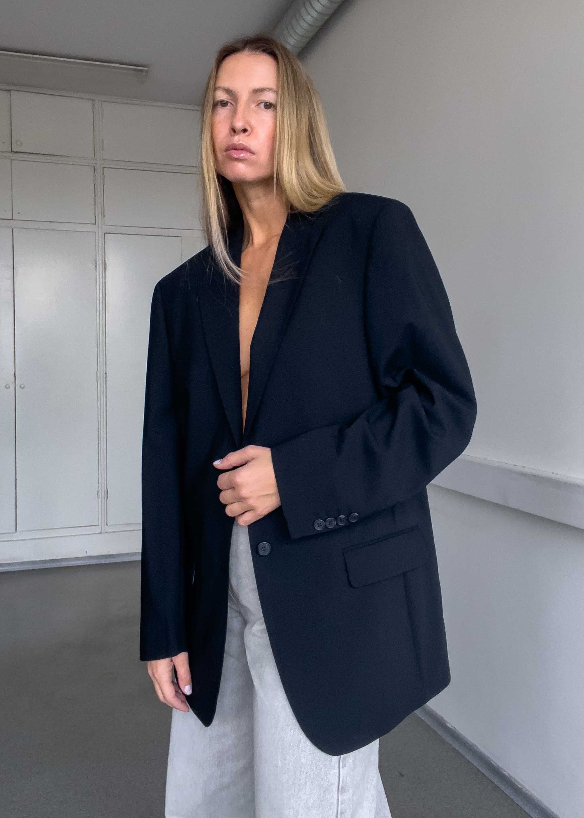 Vintage Black Oversized Blazer