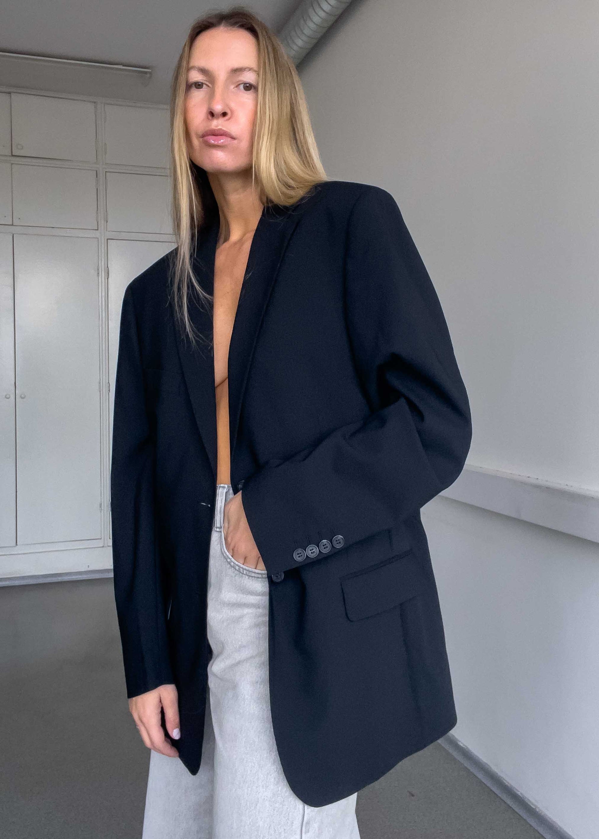 Vintage Black Oversized Blazer