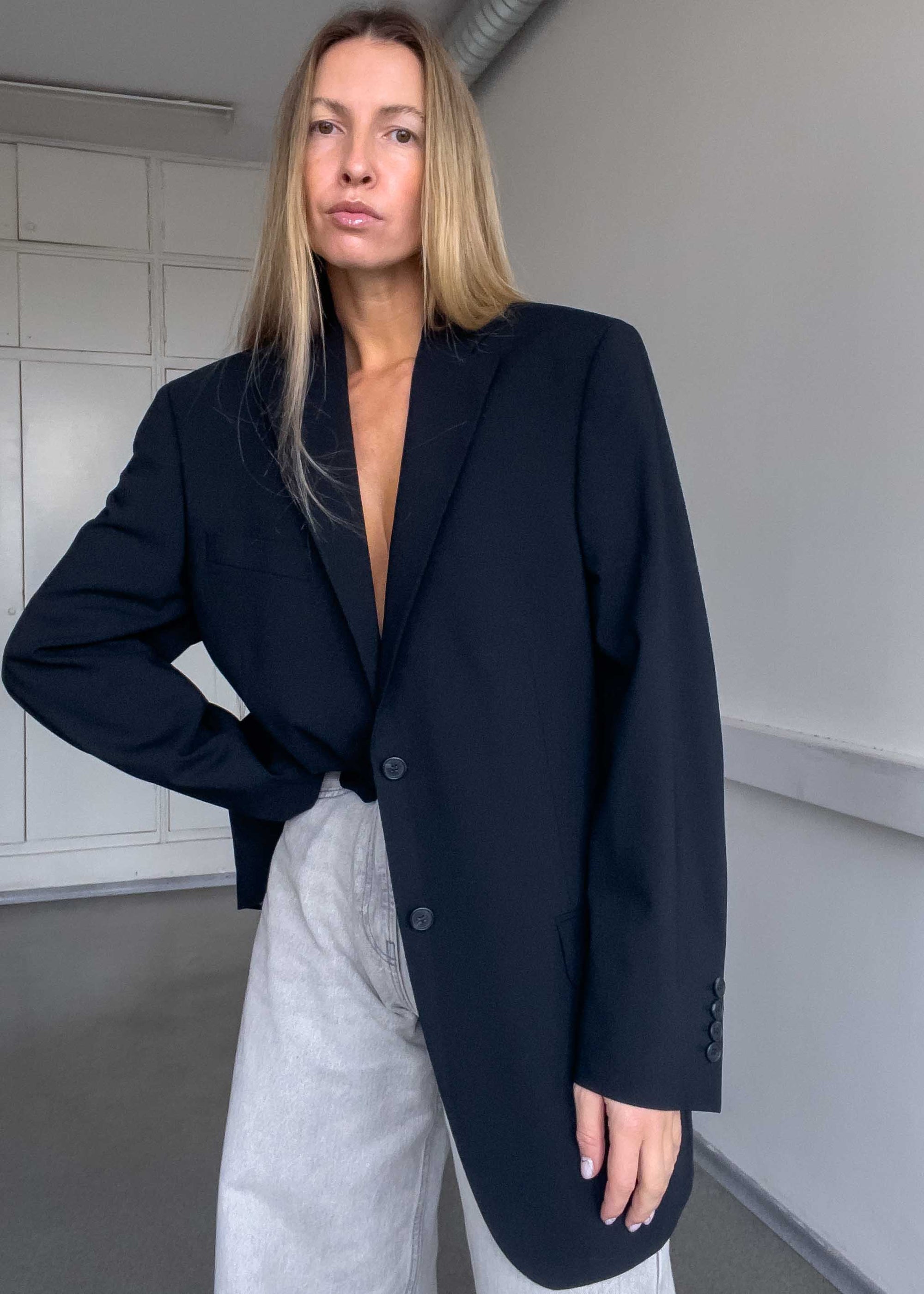 Vintage Black Oversized Blazer