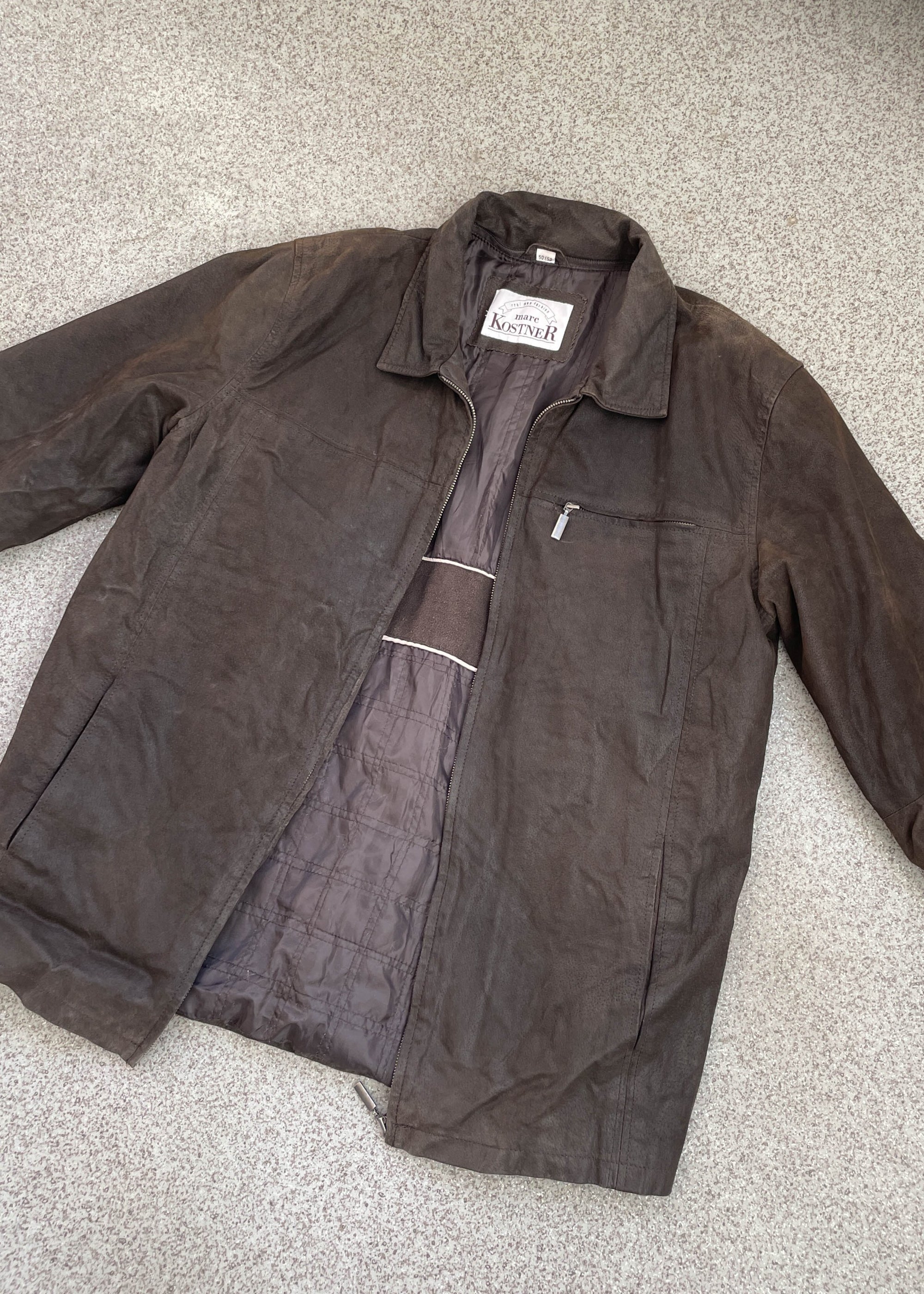 Vintage Brown Oversized Suede Jacket