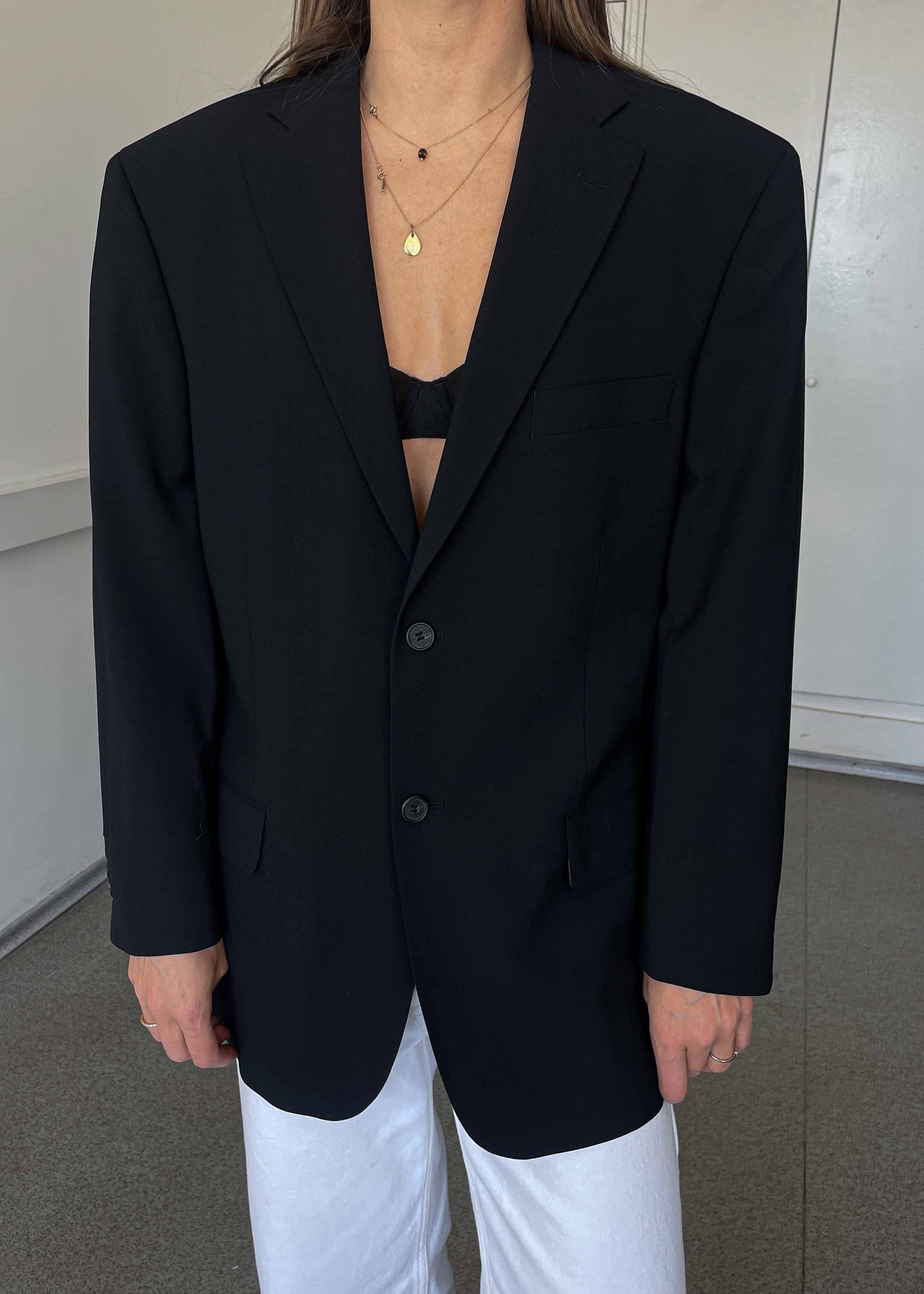Vintage Black Oversized Blazer