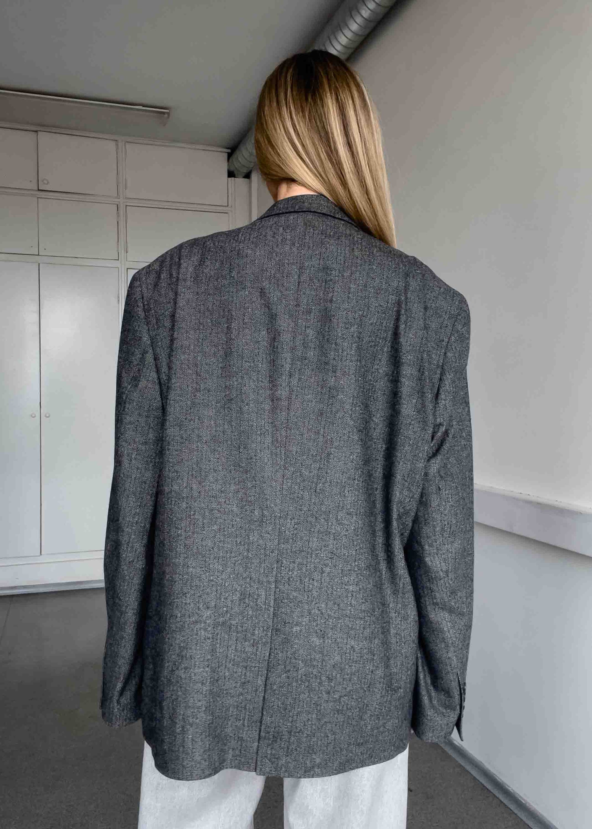 Vintage Grey Oversized Thick Blazer