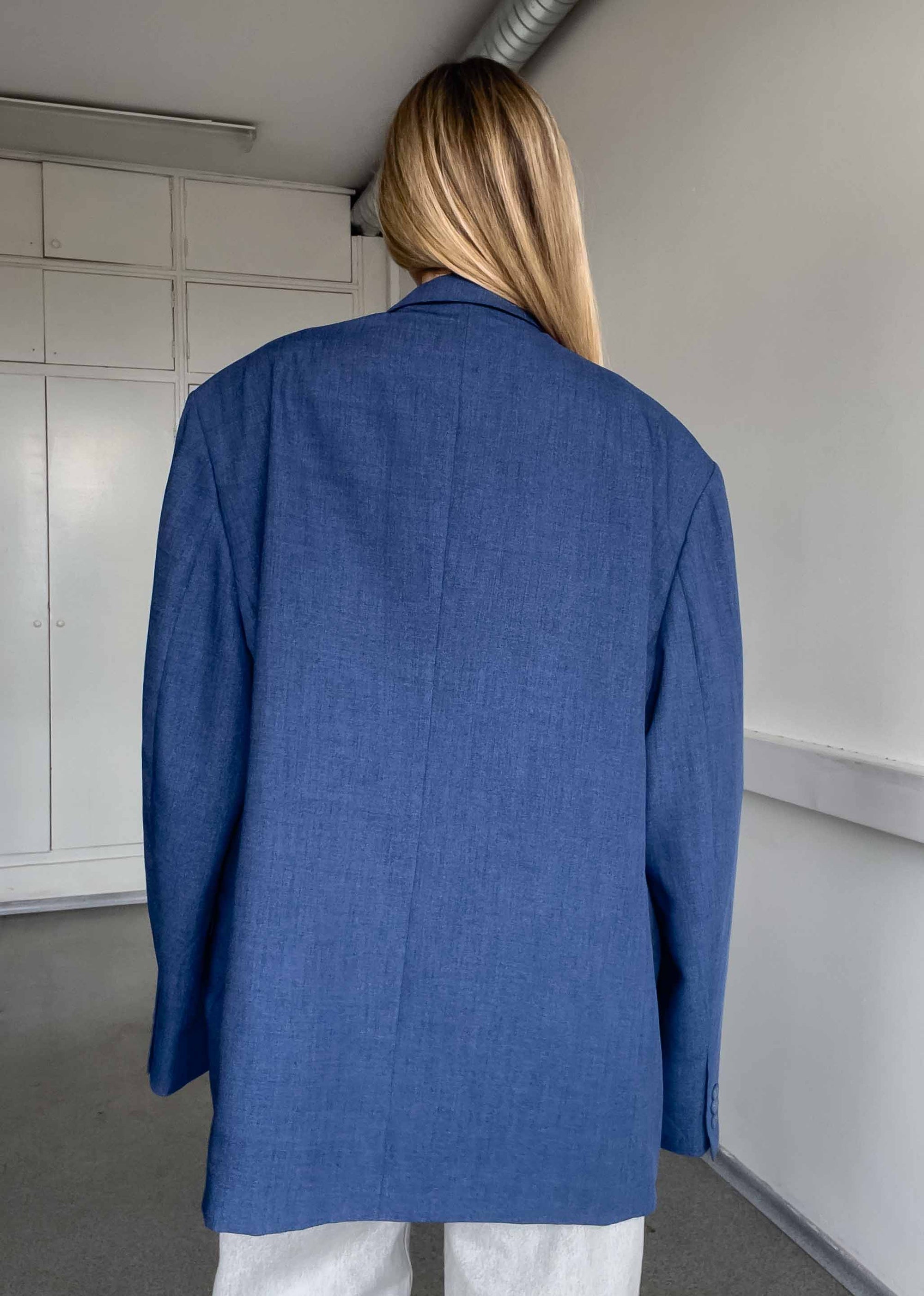 Vintage Blue Super Oversized Blazer