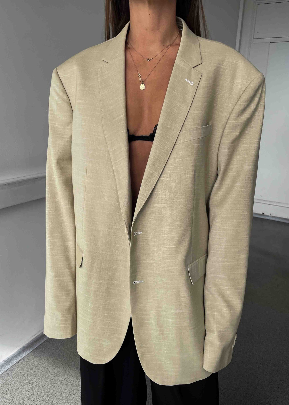 Vintage Butter Yellow Oversized Blazer