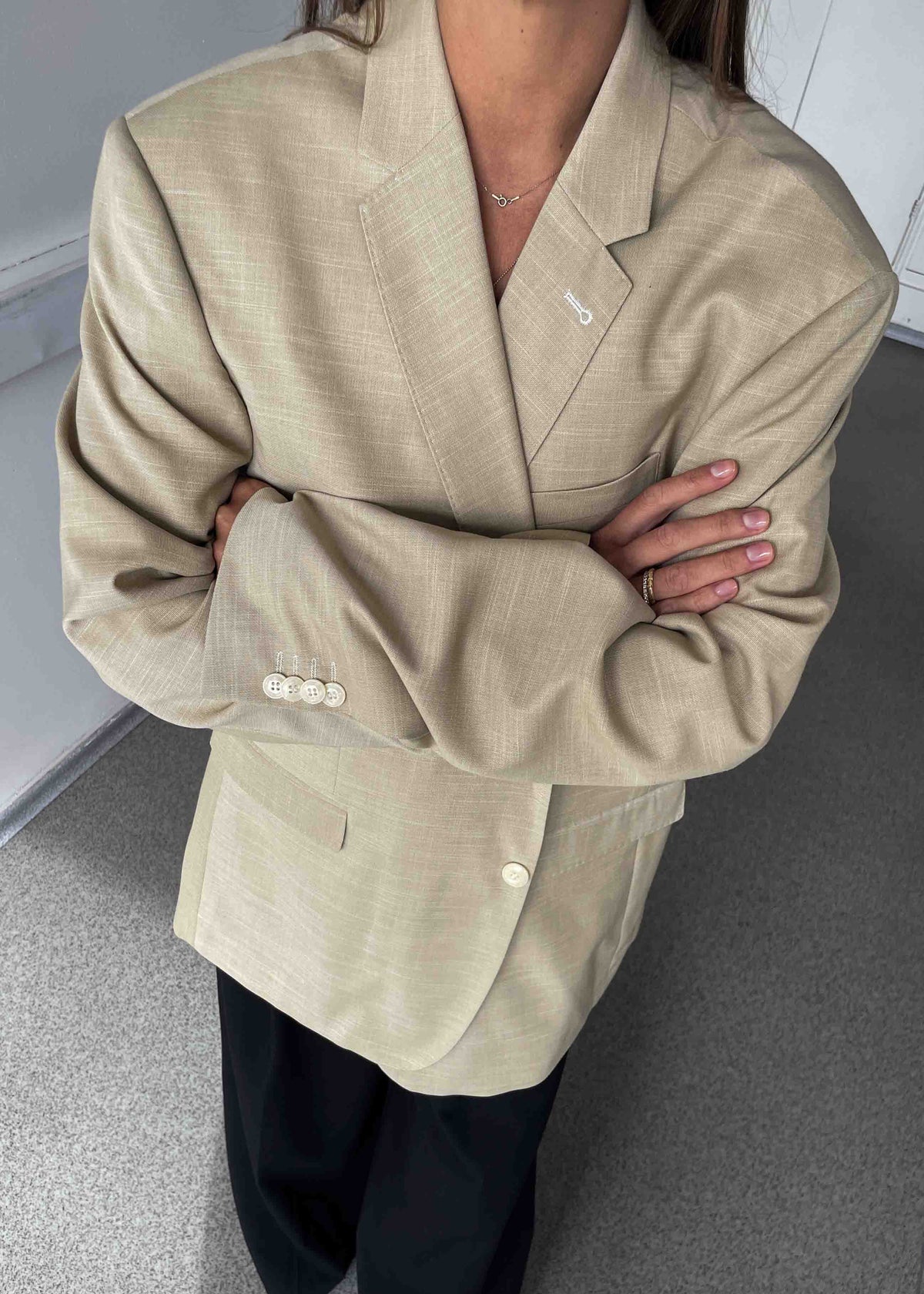 Vintage Butter Yellow Oversized Blazer