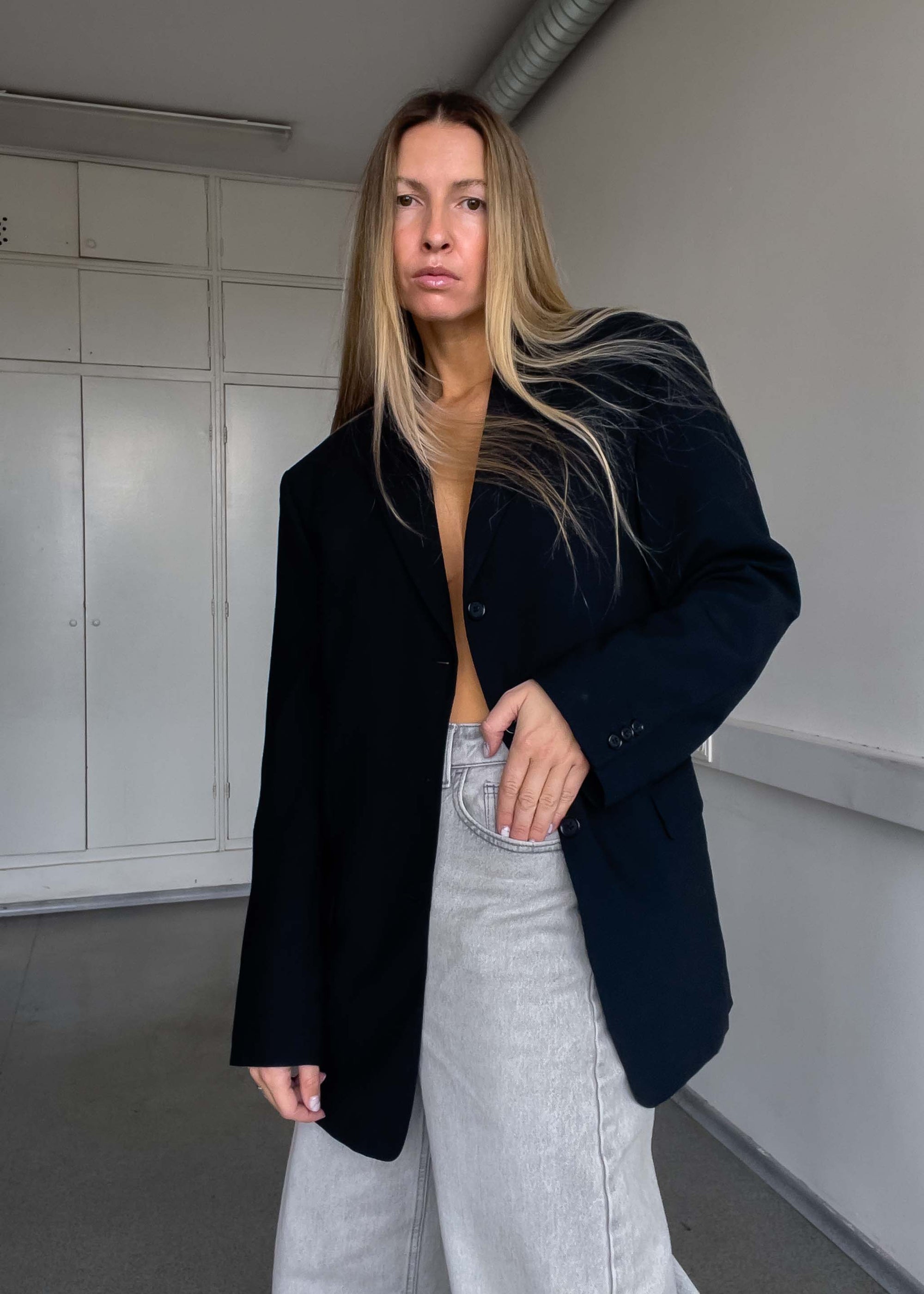 Vintage Black Oversized Blazer
