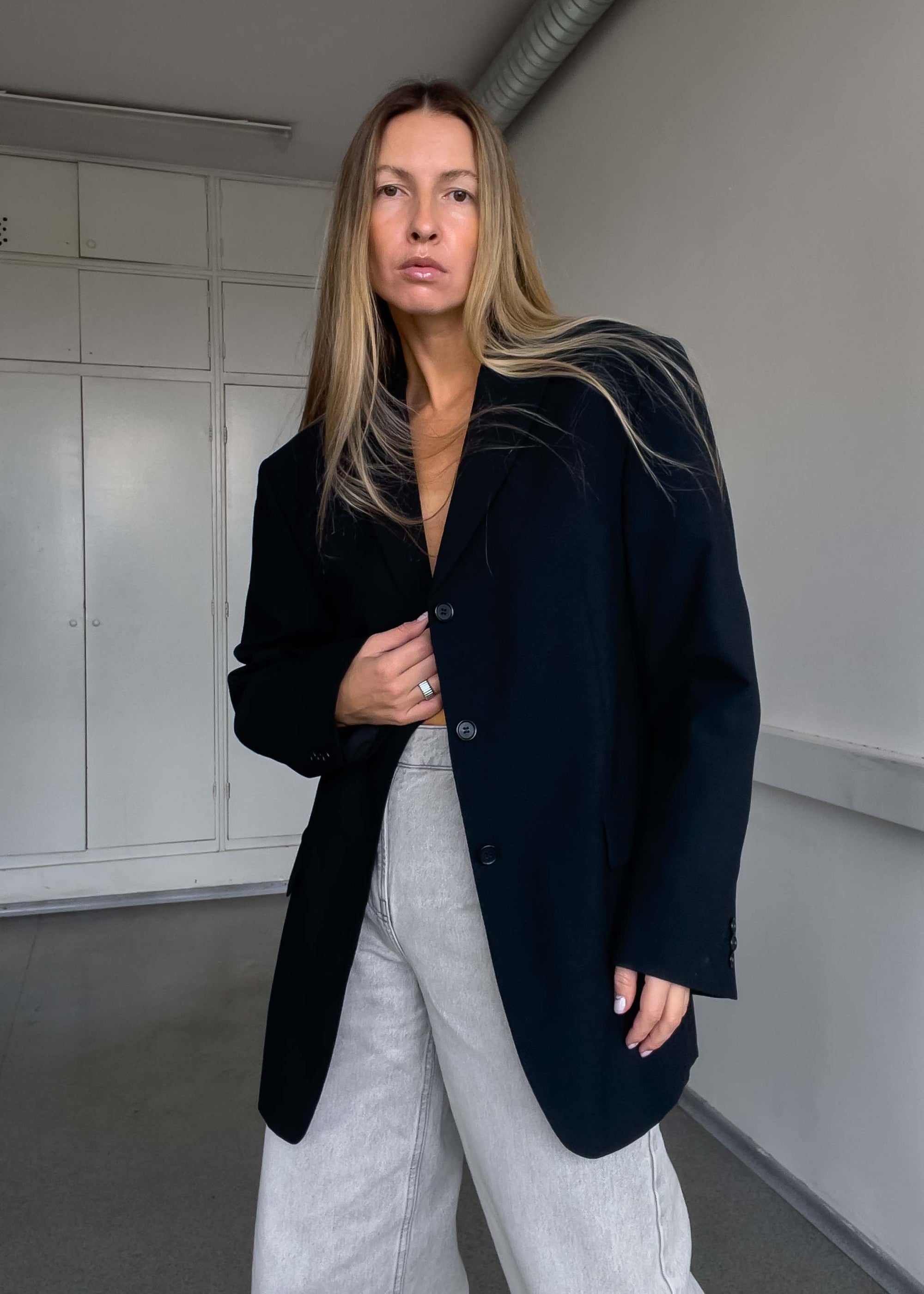 Vintage Black Oversized Blazer