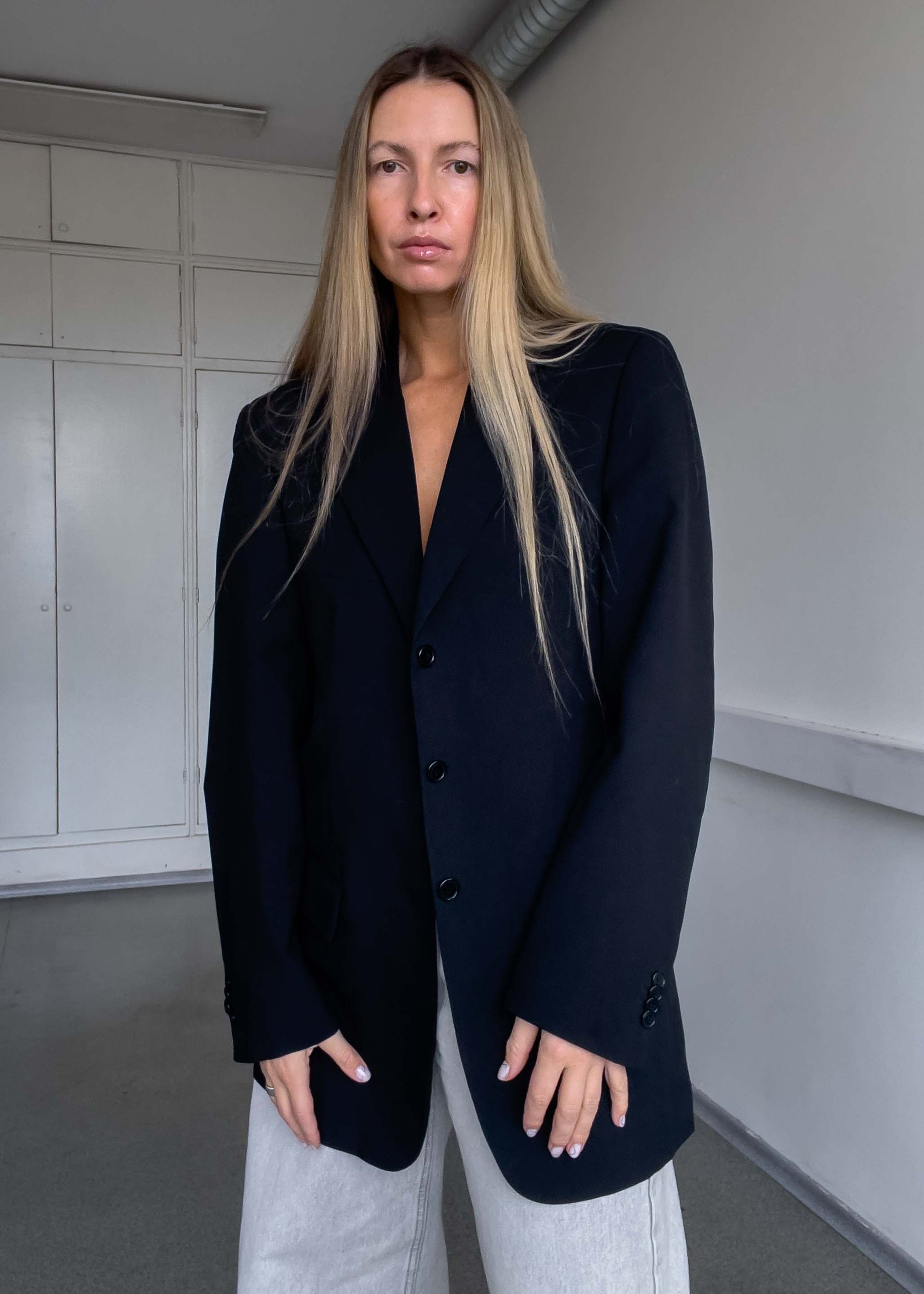 Vintage Black Oversized Blazer