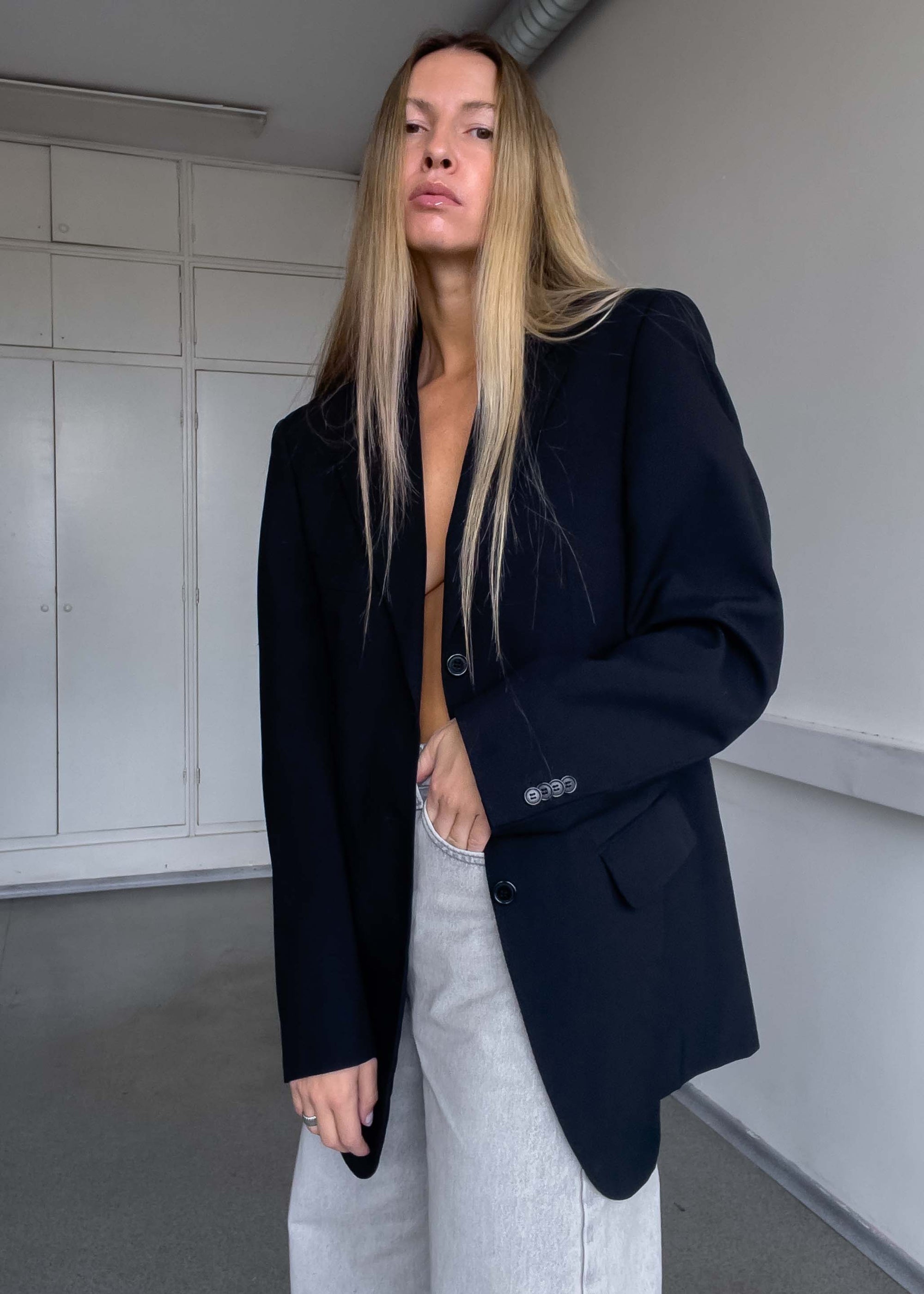 Vintage Black Oversized Blazer