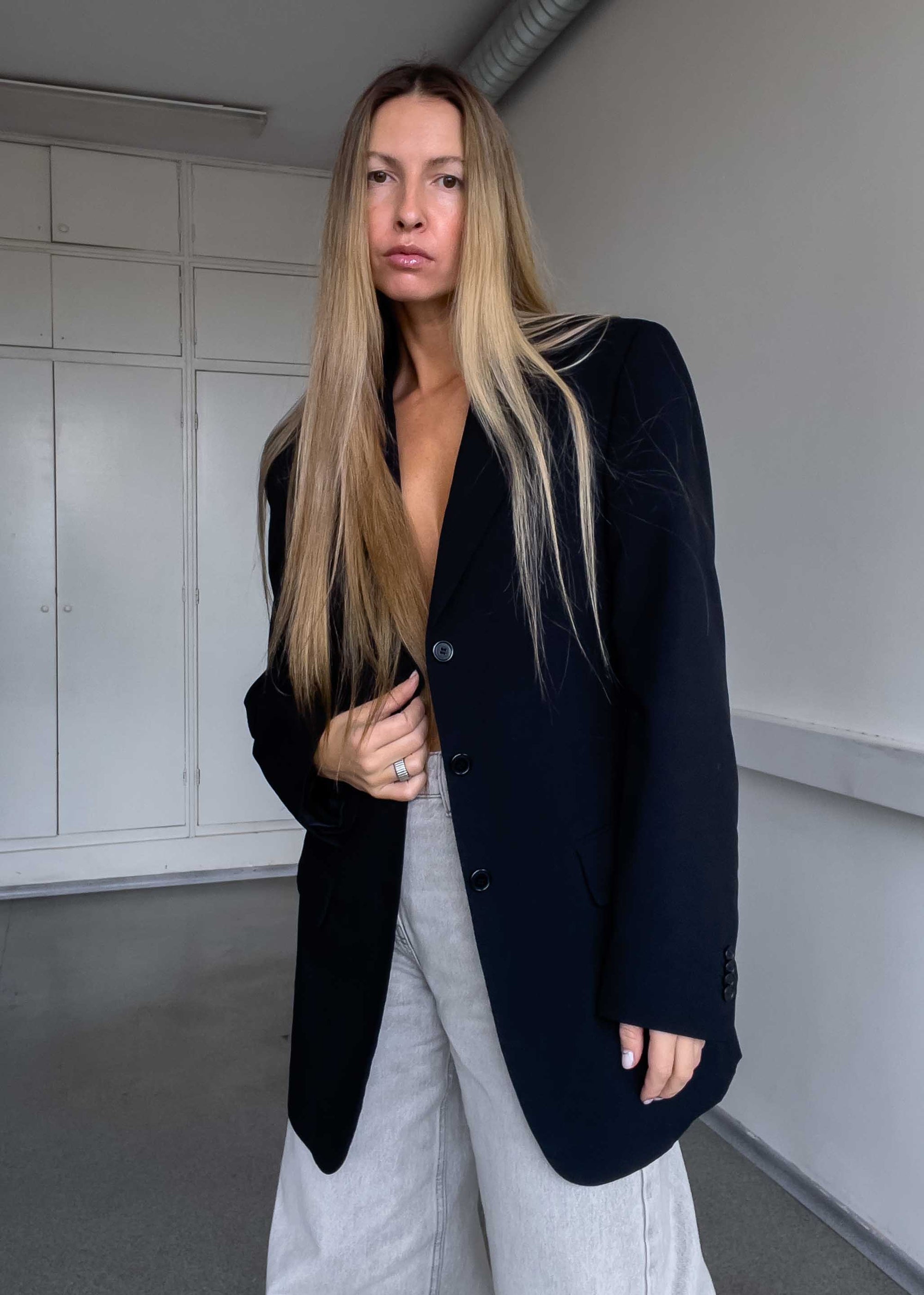 Vintage Black Oversized Blazer