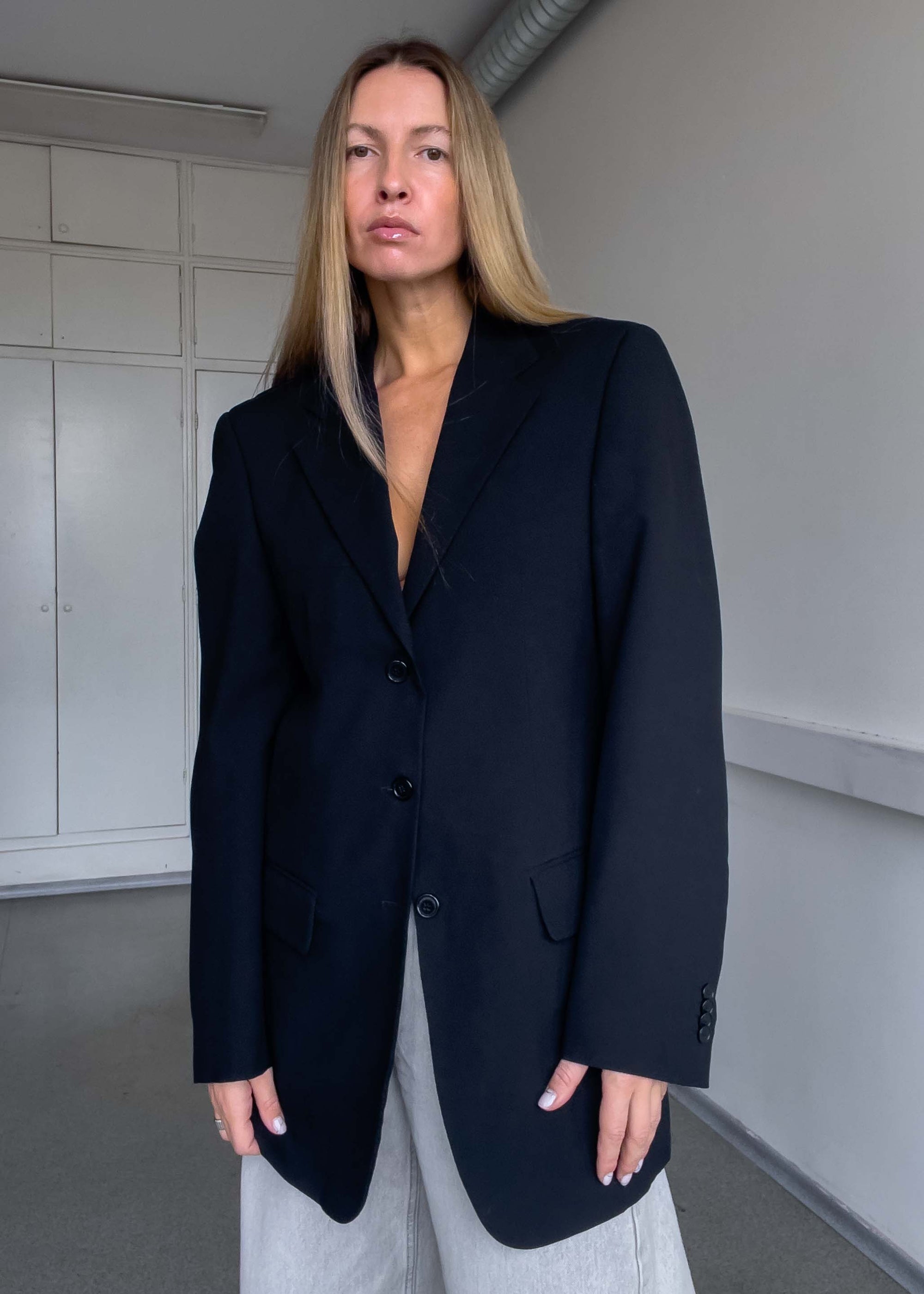 Vintage Black Oversized Blazer